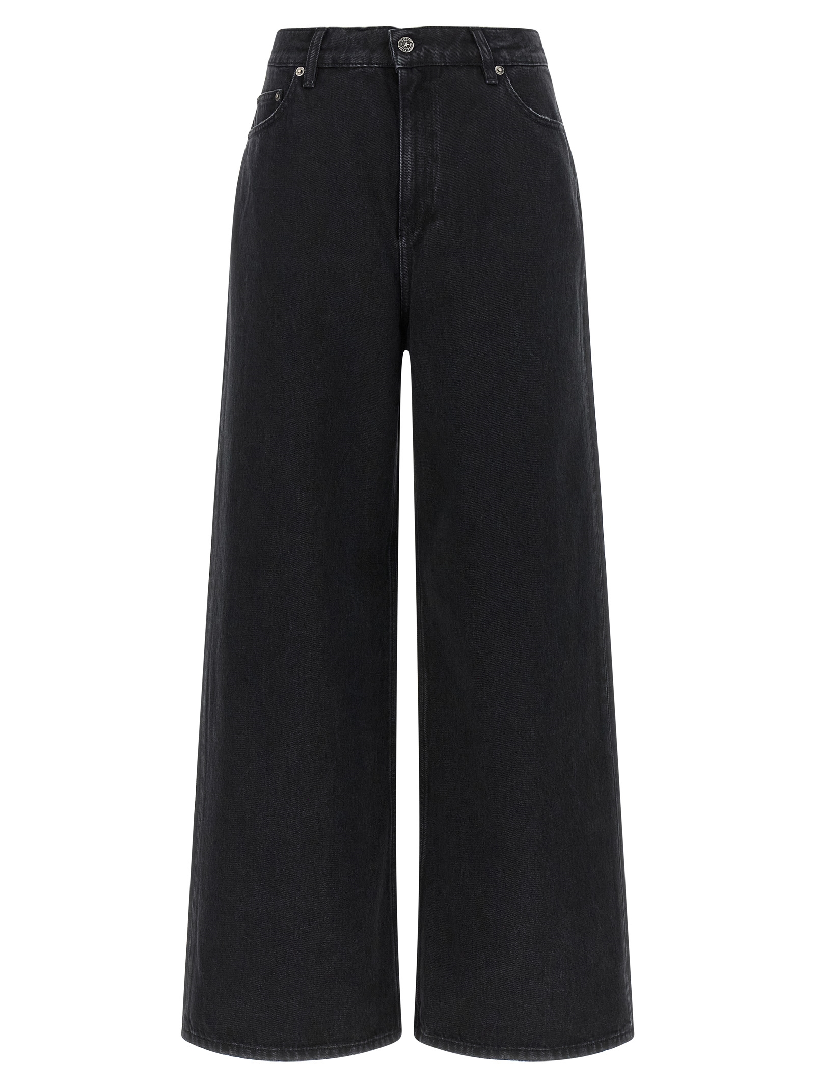 Black Cotton Flared Jeans