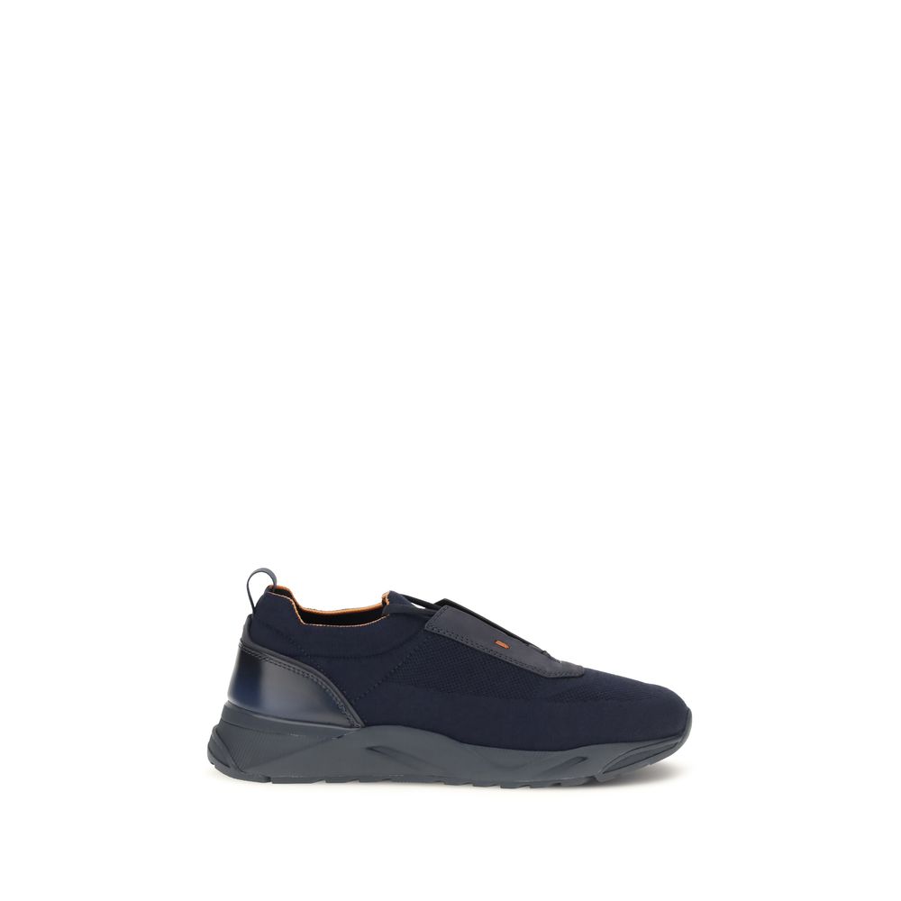 Blue Fabric Athletic Sneakers