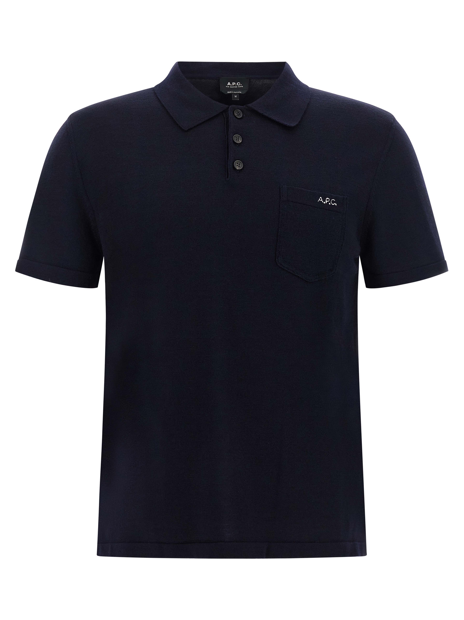 Blue Virgin Wool Polo Shirt