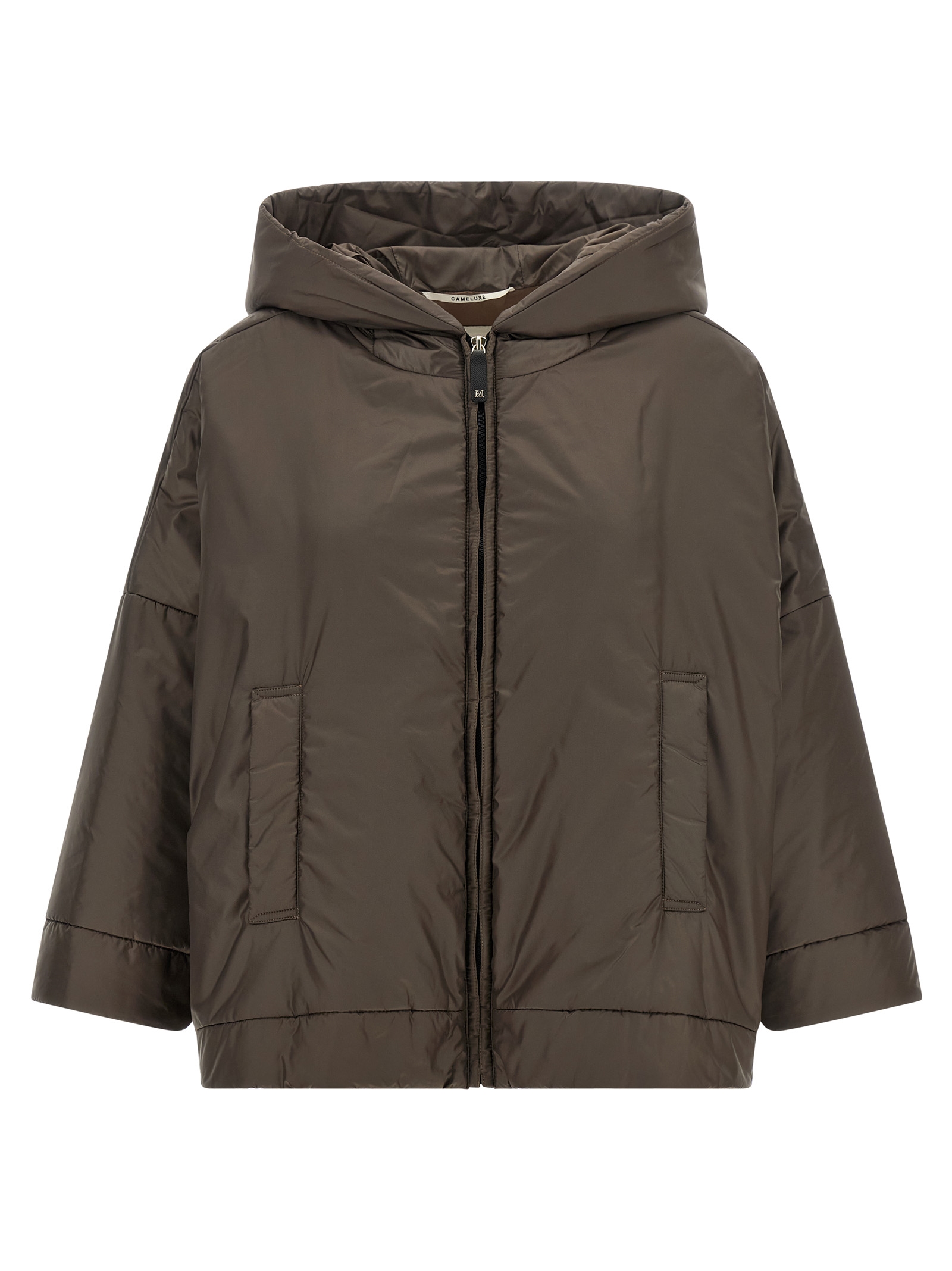 Brown Polyester Shell Jacket