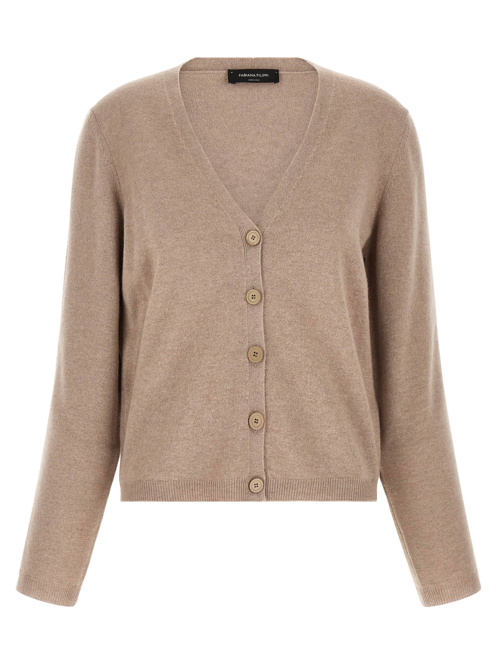 Beige Virgin Wool Cardigan