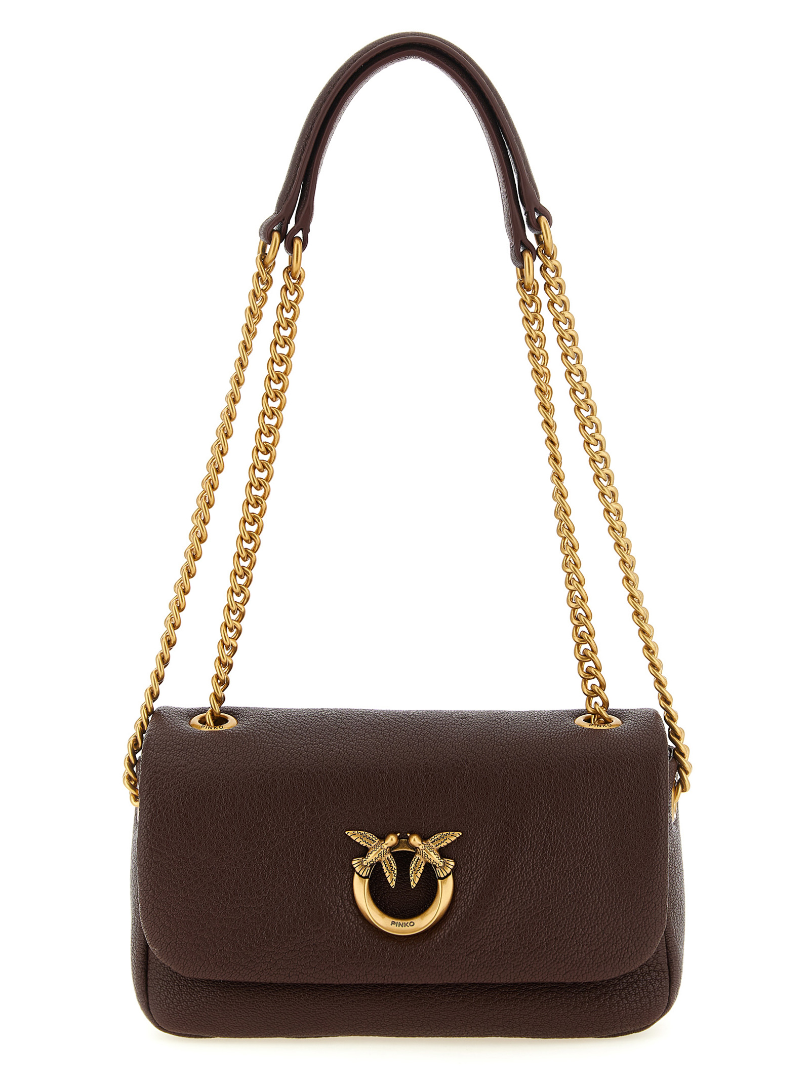 Brown Lamb Leather Shoulder Bag