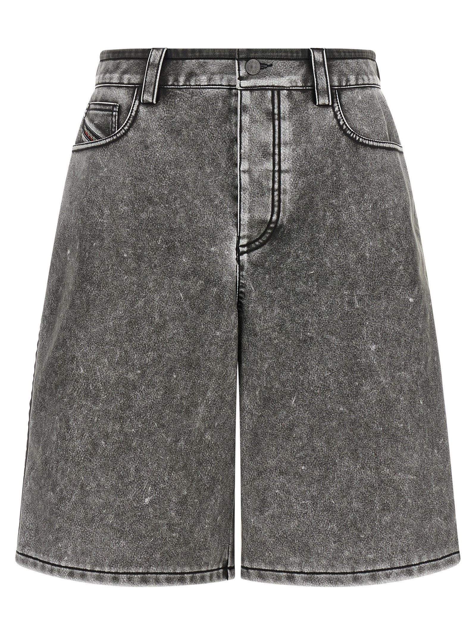 Gray Polyethylene Bermuda Shorts