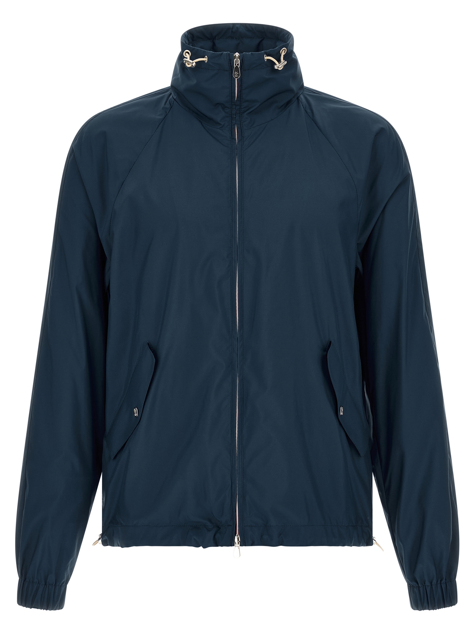 Blue Polyester Full-Length Jacket