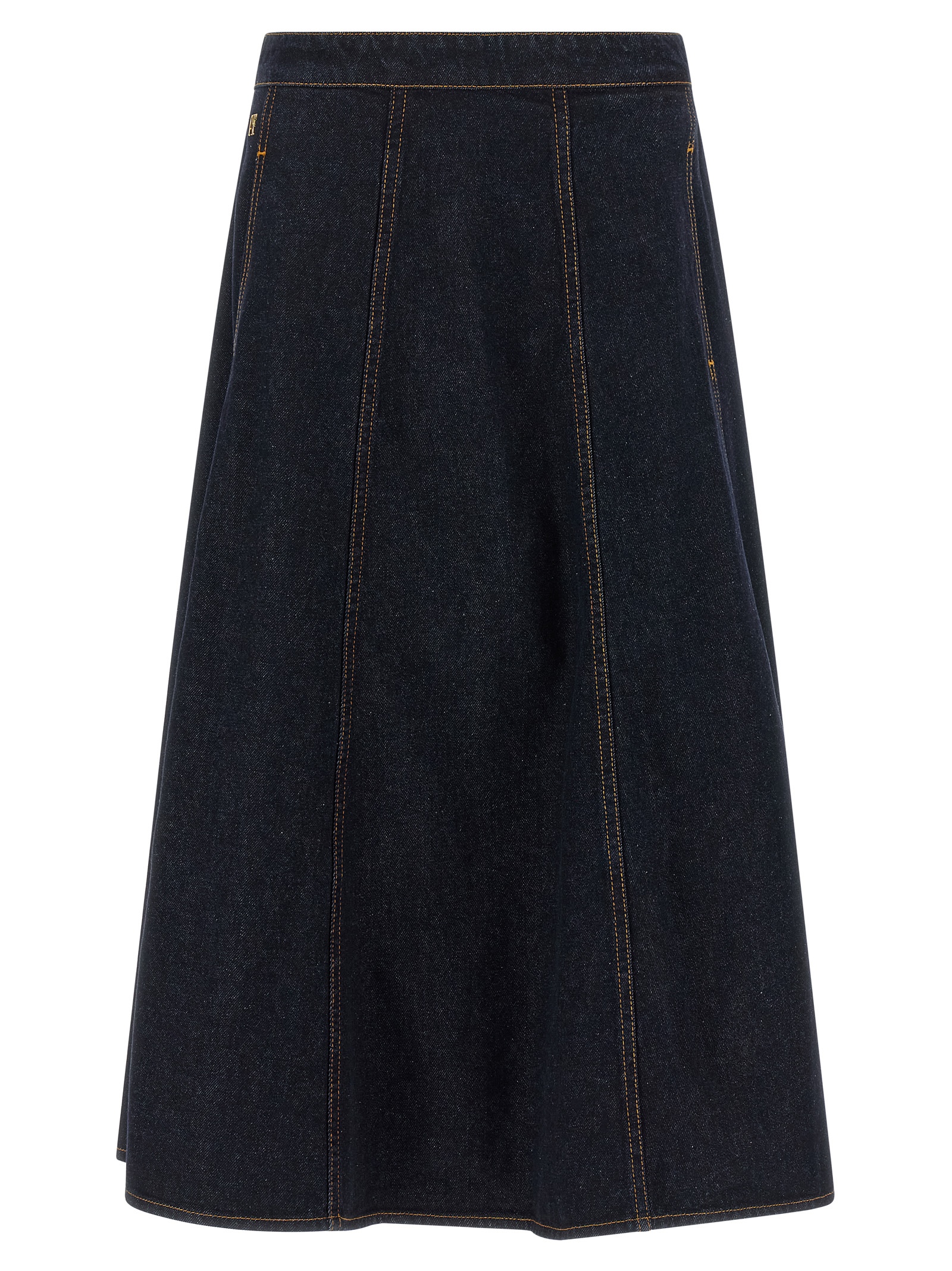 Blue Cotton Mini Skirt