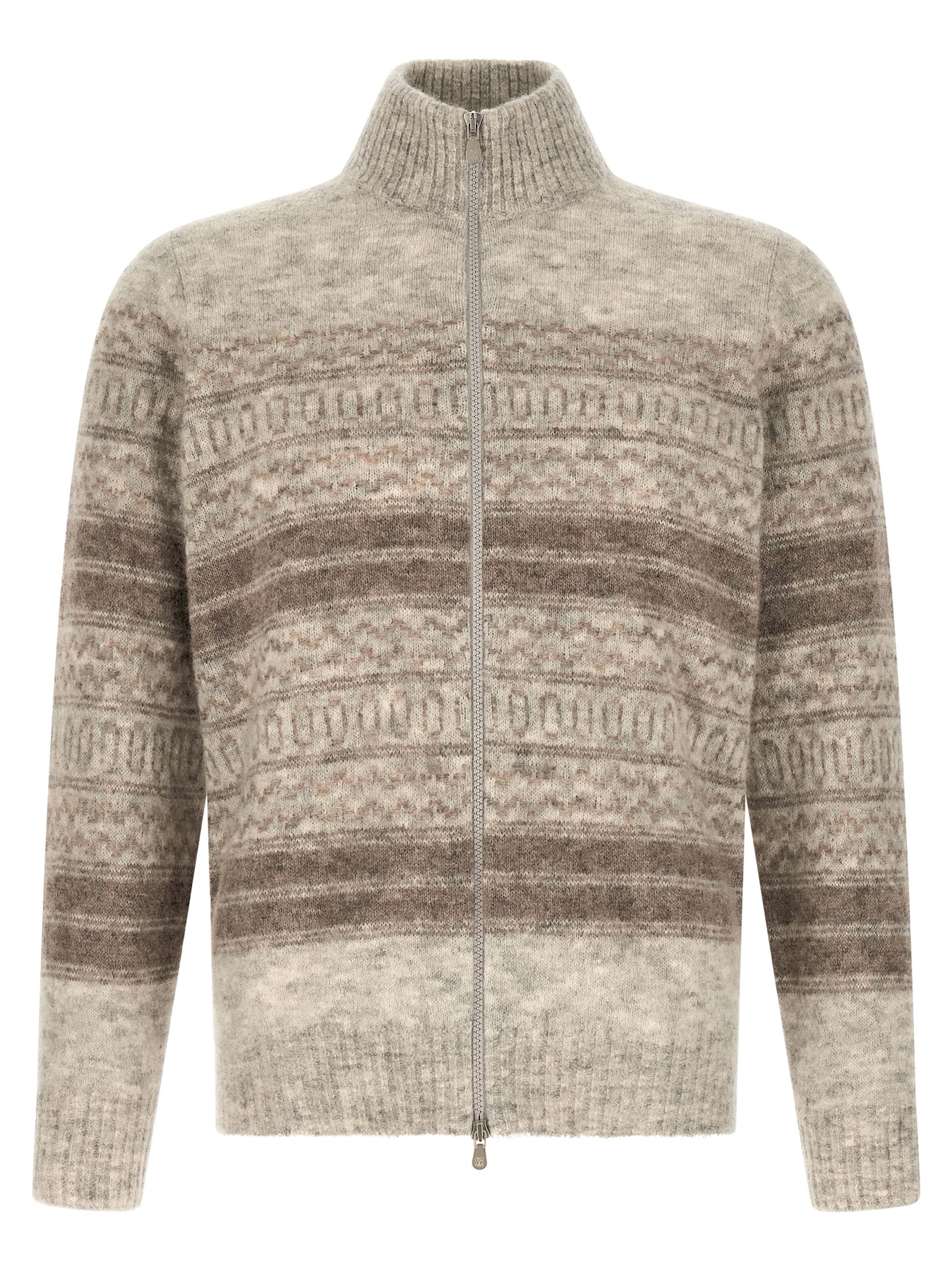 Beige Alpaca Leather Cardigan