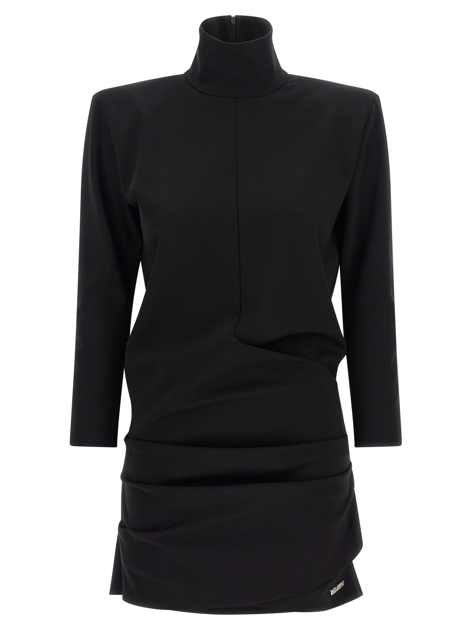 Black Viscose Short Dress