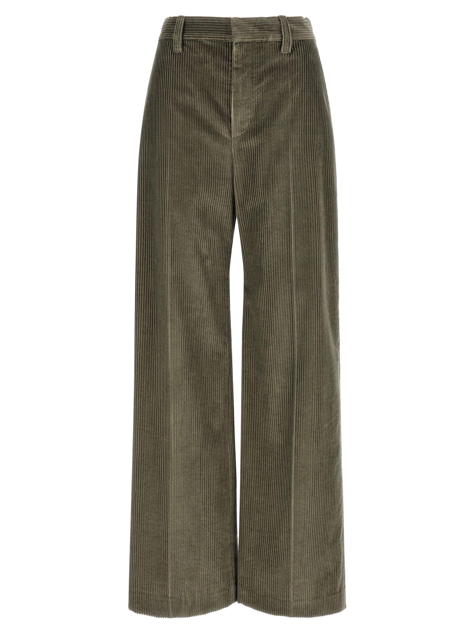 Bicolor Cotton Flared Pants