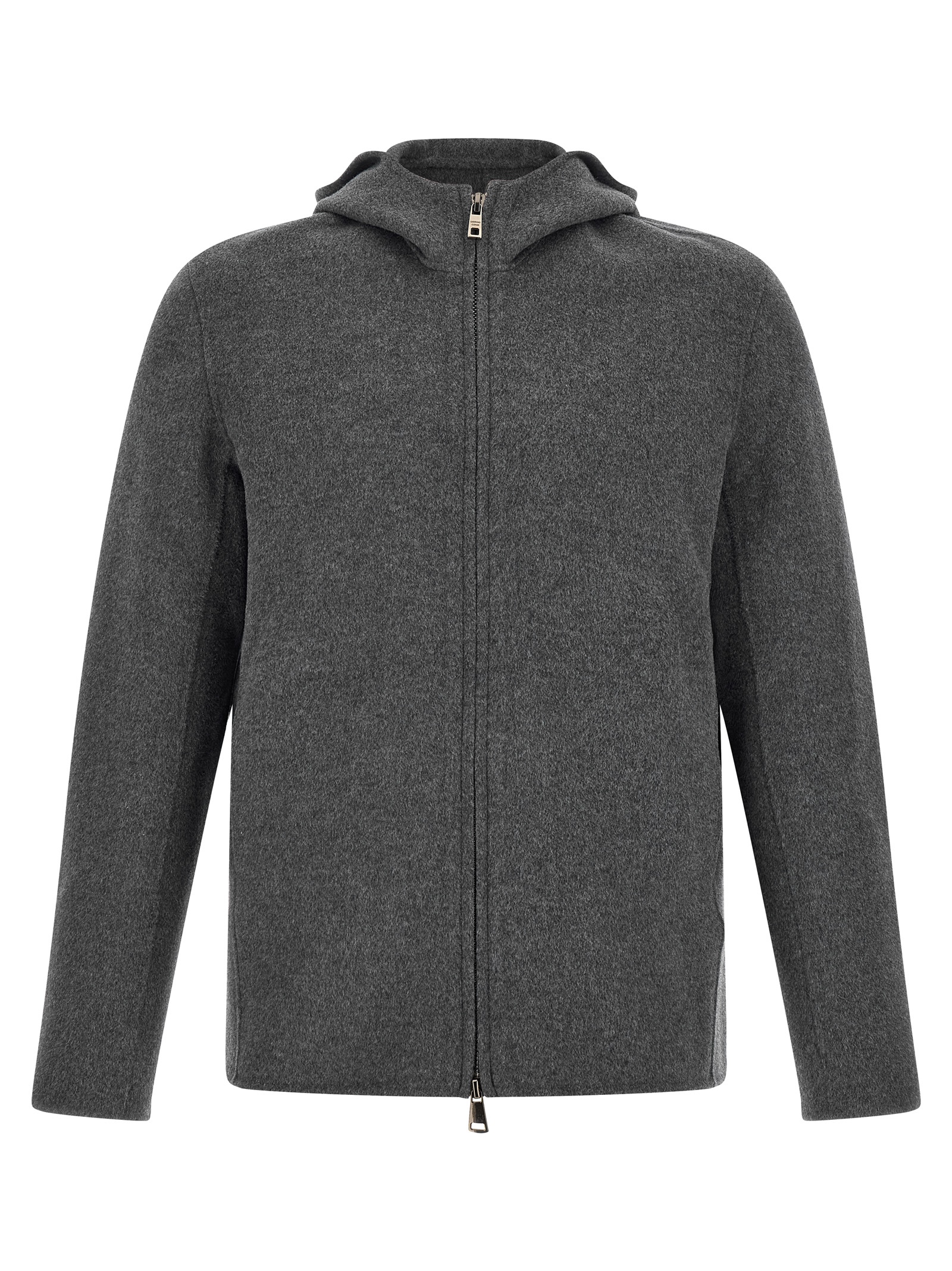 Gray Wool Full-Length Jacket