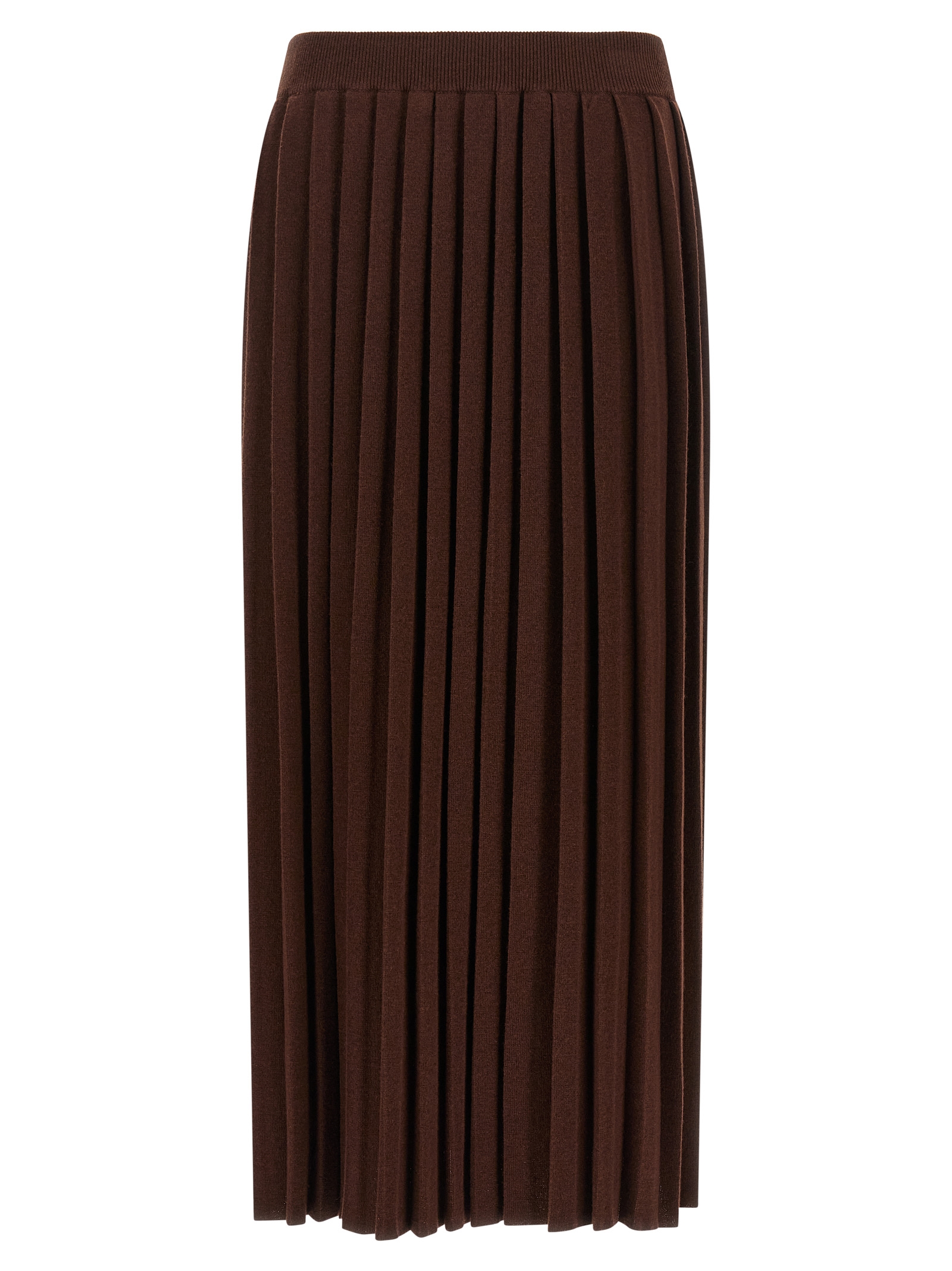 Fabiana Filippi Brown Virgin Wool Midi Women's Skirt