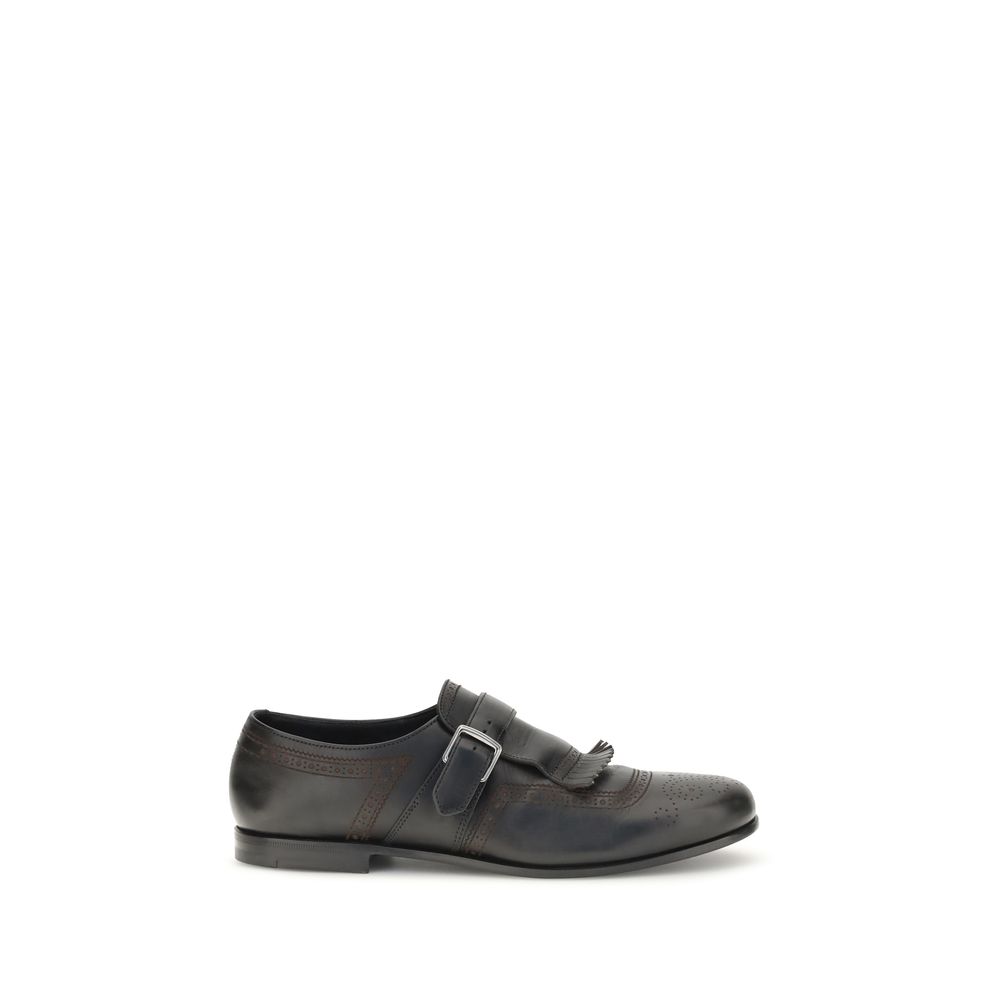 Black Calf Leather Bos Taurus Slip-On Loafers