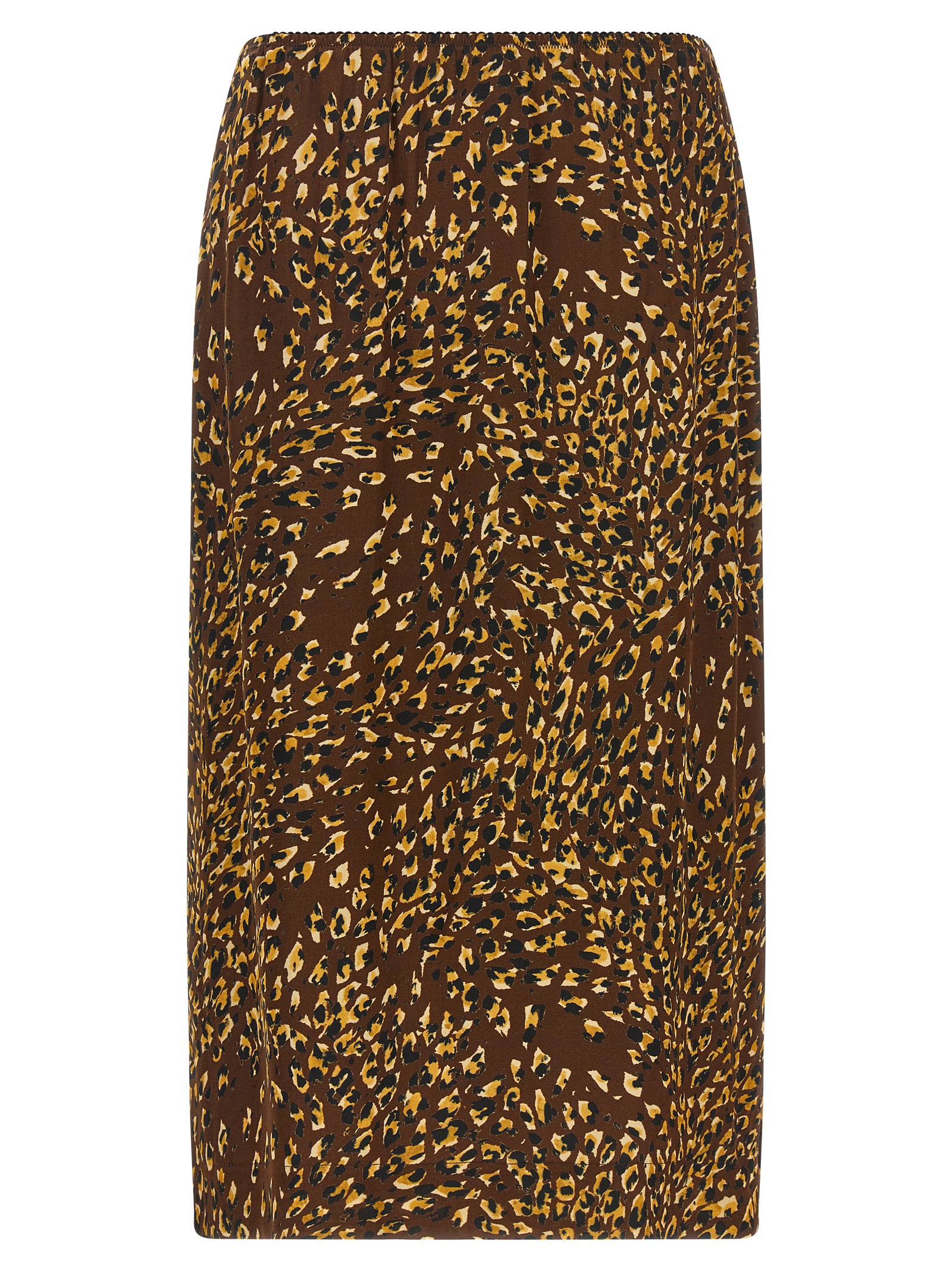 Brown Viscose Midi Skirt