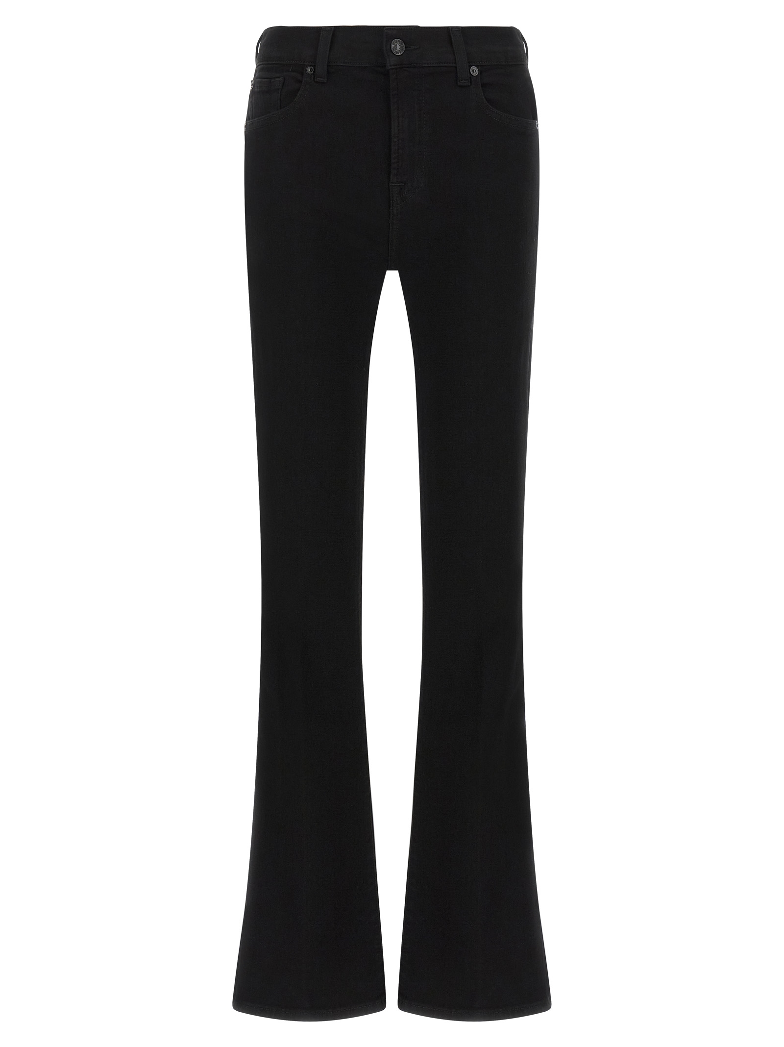 Black Cotton Bootcut Jeans