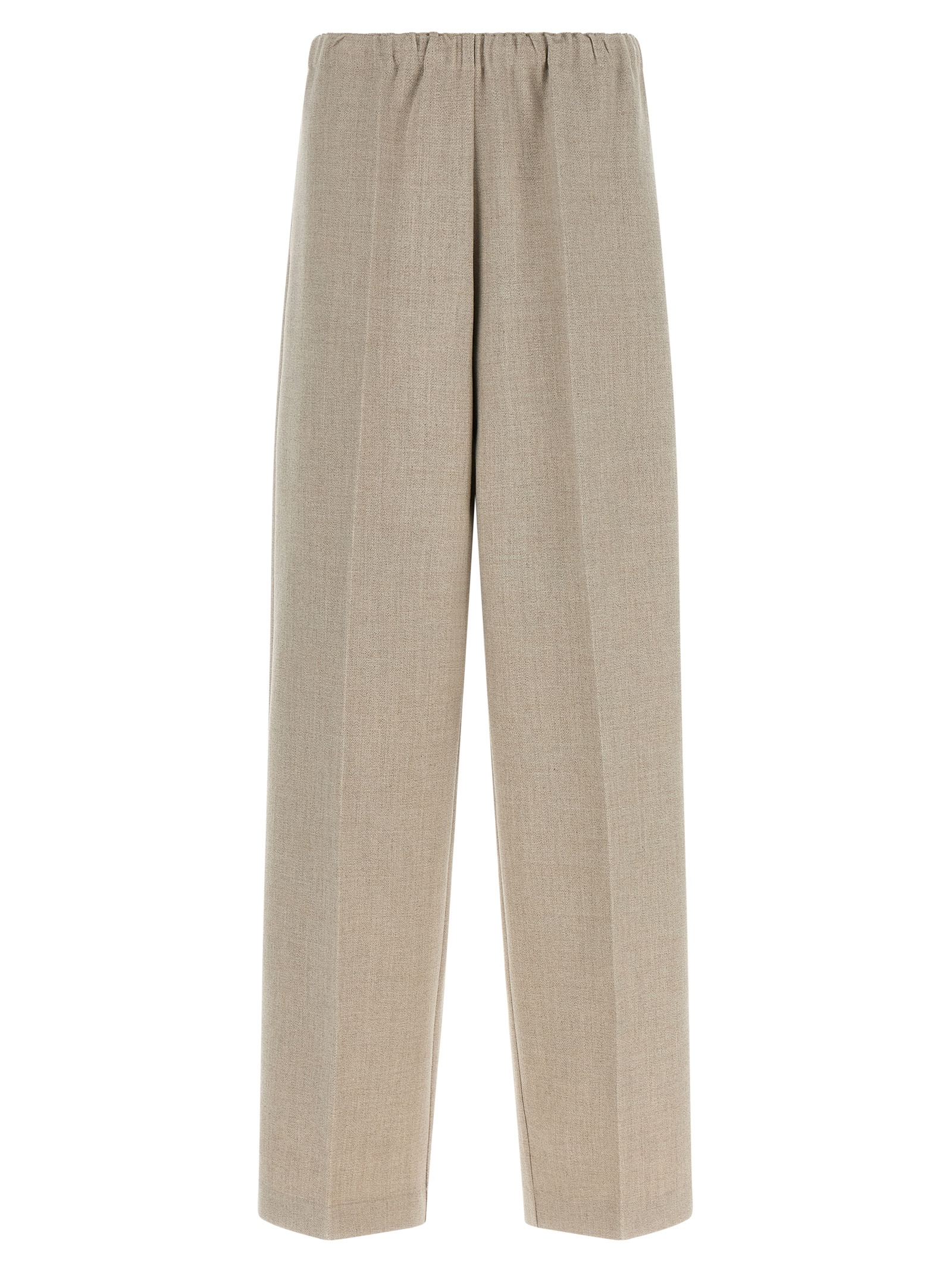 Beige Polyester Casual Pants