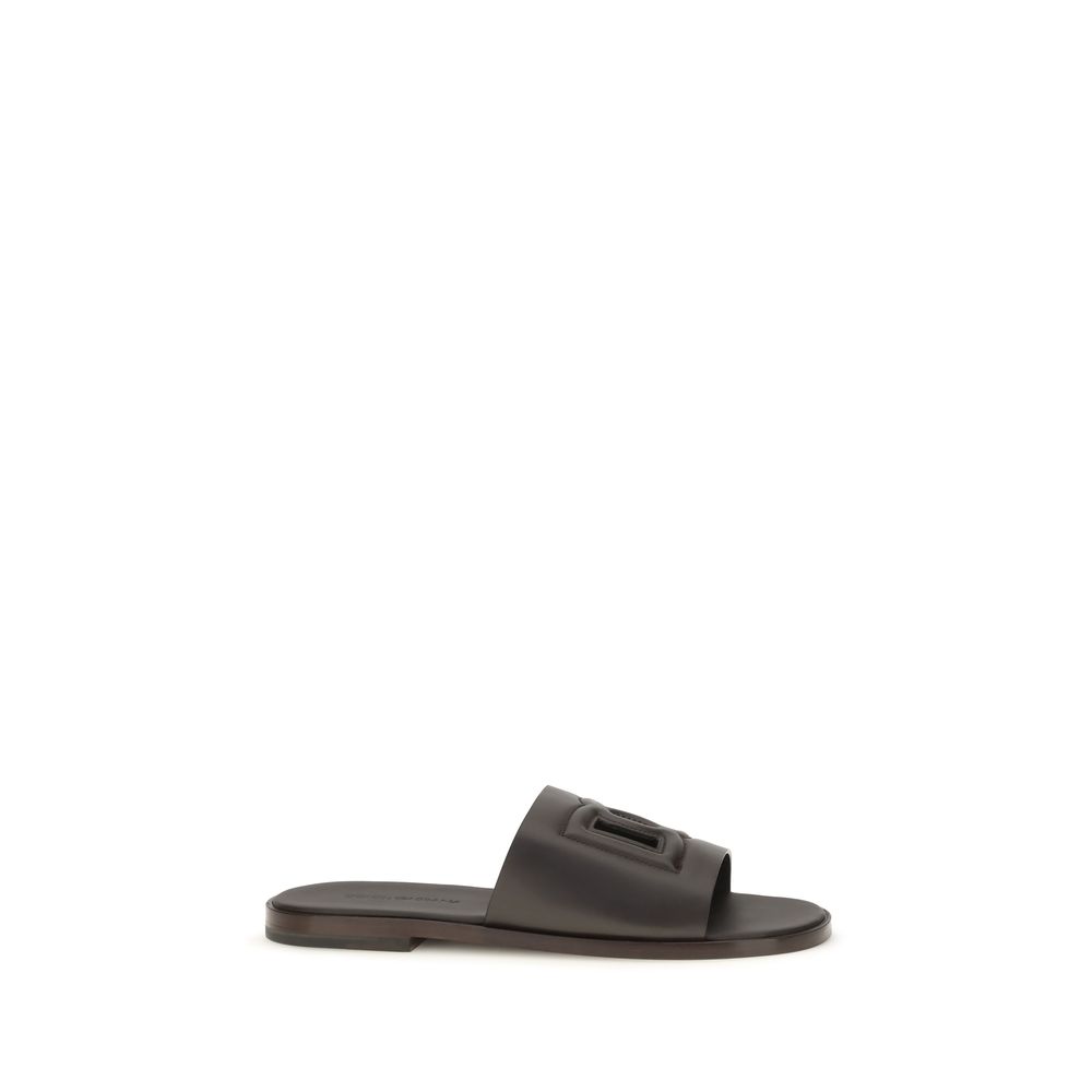 Brown Calf Leather Bos Taurus Flat Sandals
