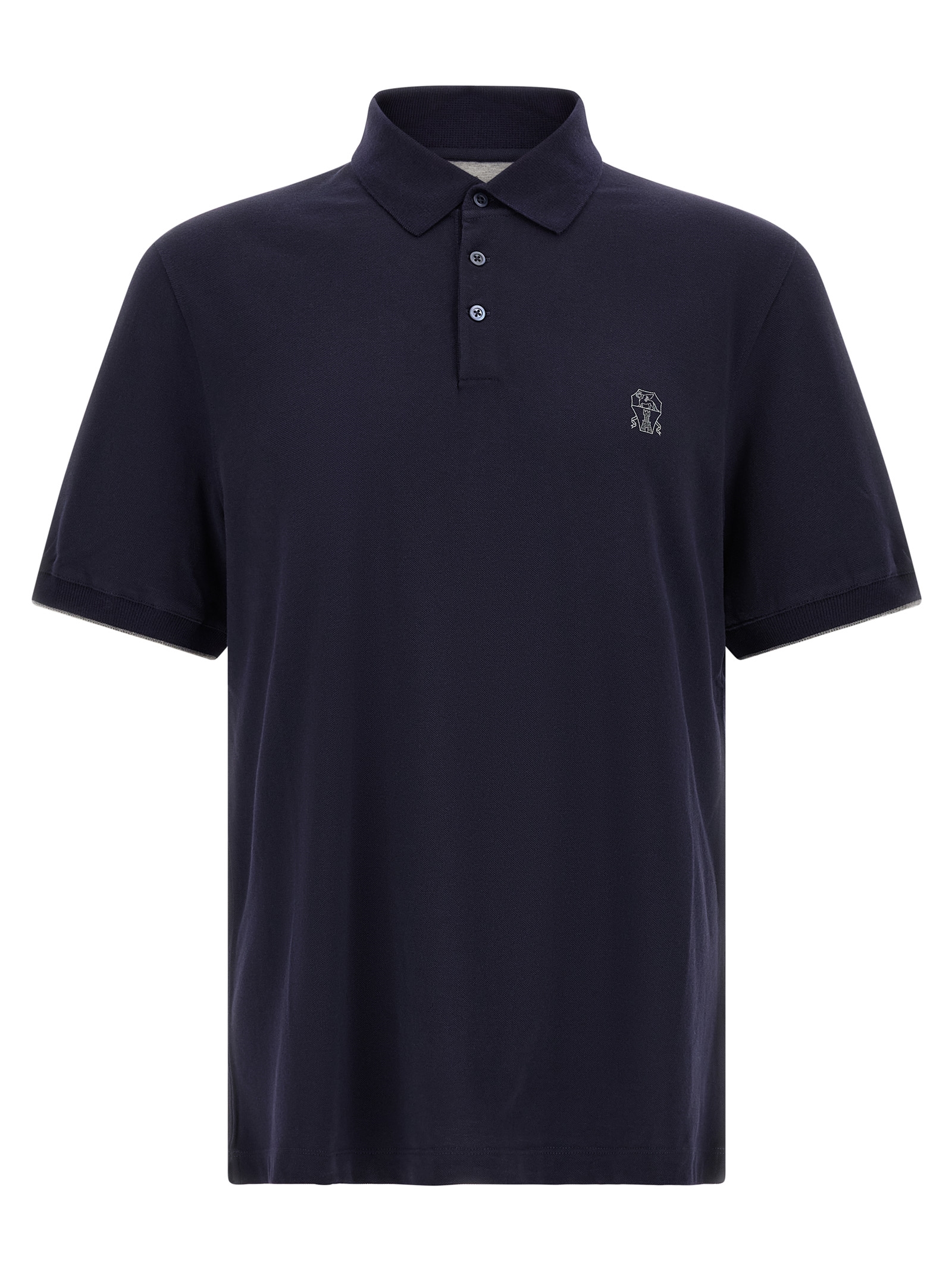 Blue Cotton Polo Shirt