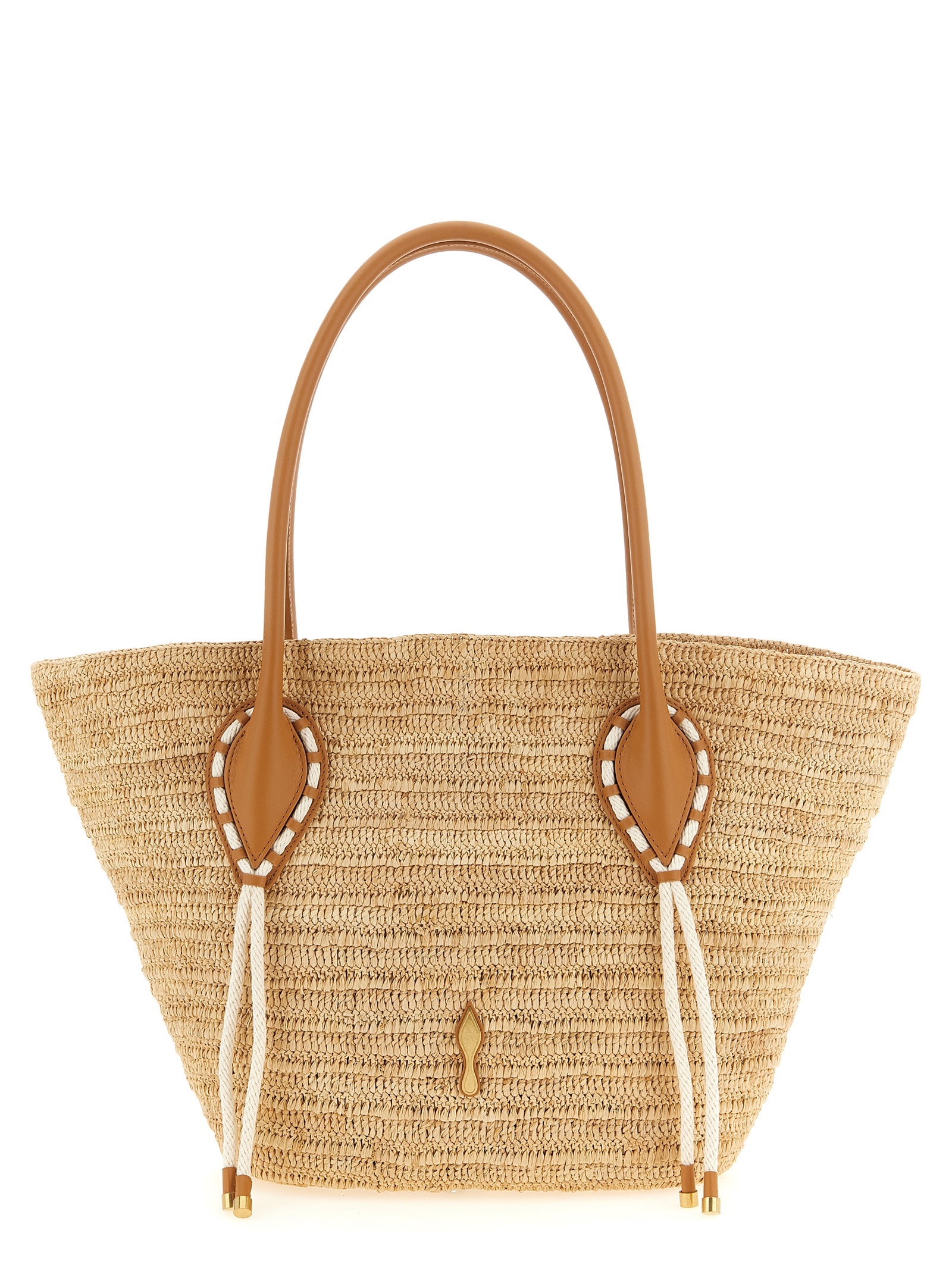 Christian Louboutin Beige Raffia Tote Women's Bag