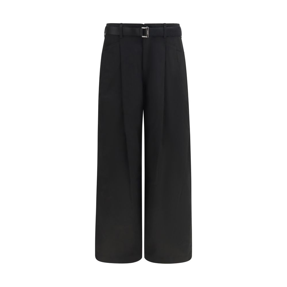 Black Cotton Chino Pants