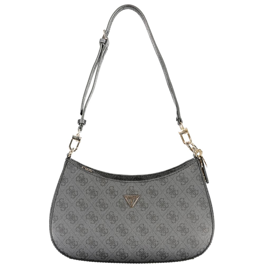 Black Polyurethane Women Handbag