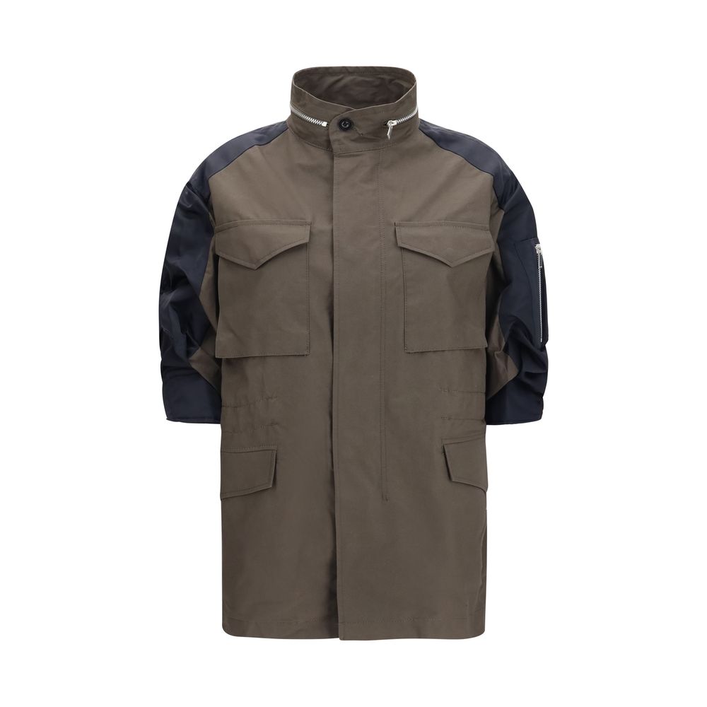 Bicolor Cotton Shell Jacket