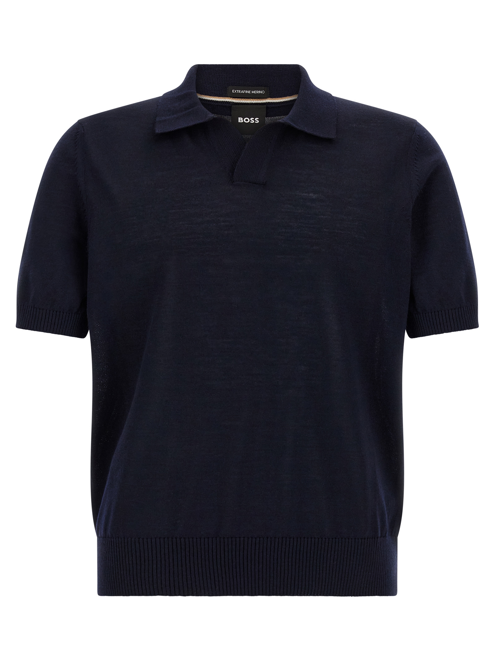 Blue Virgin Wool Polo Shirt