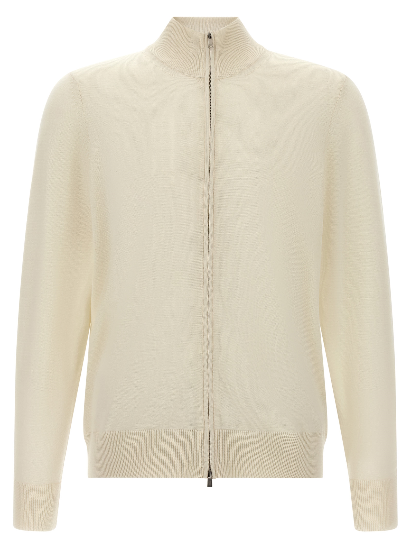 White Virgin Wool Cardigan