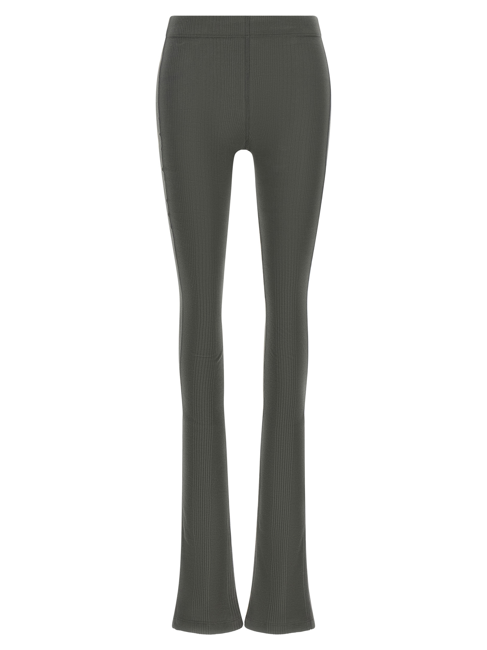 Gray Cotton Flared Pants