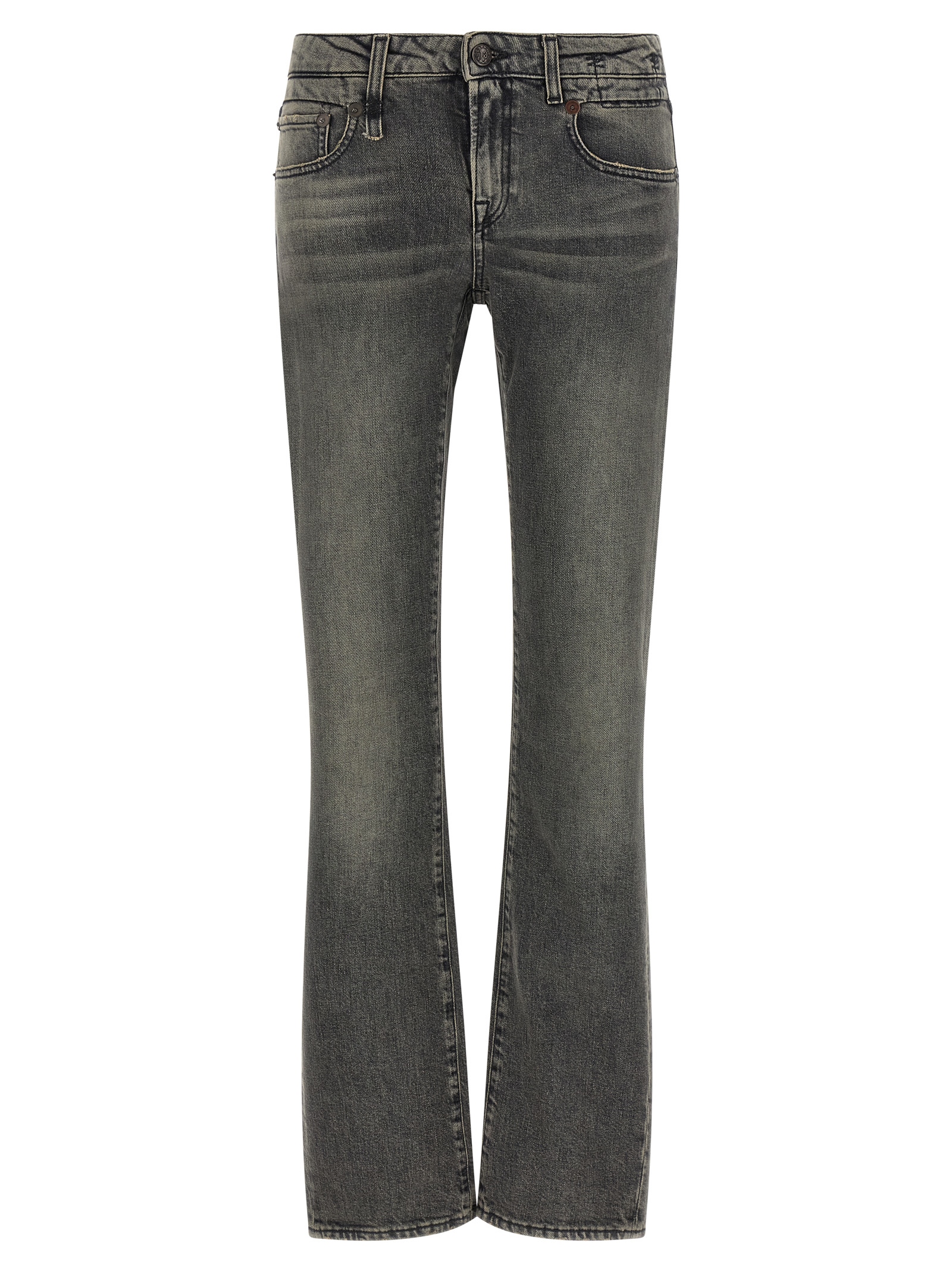 Black Cotton Bootcut Jeans