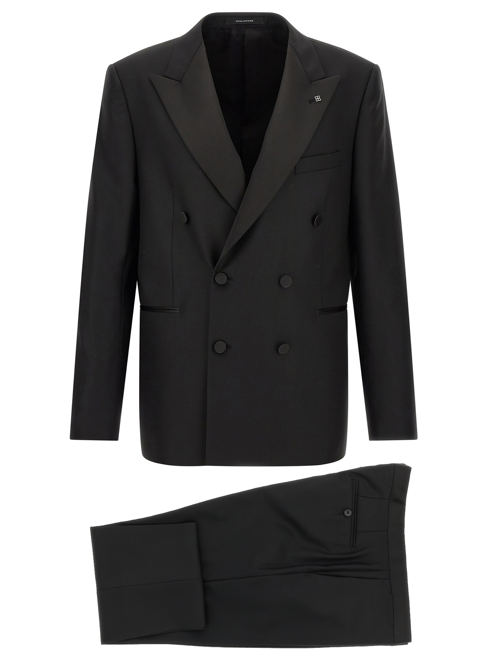 Black Virgin Wool Two-Piece Suit