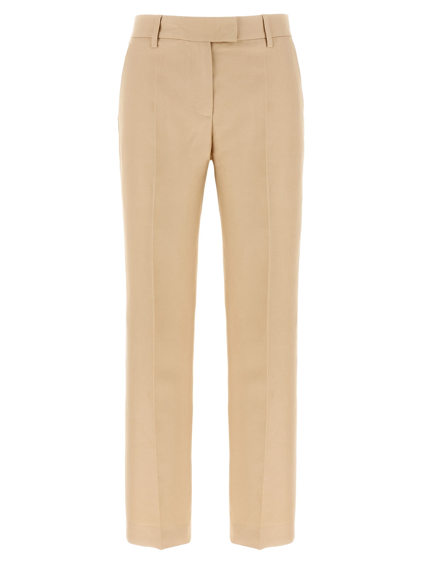 Beige Viscose Chino Pants