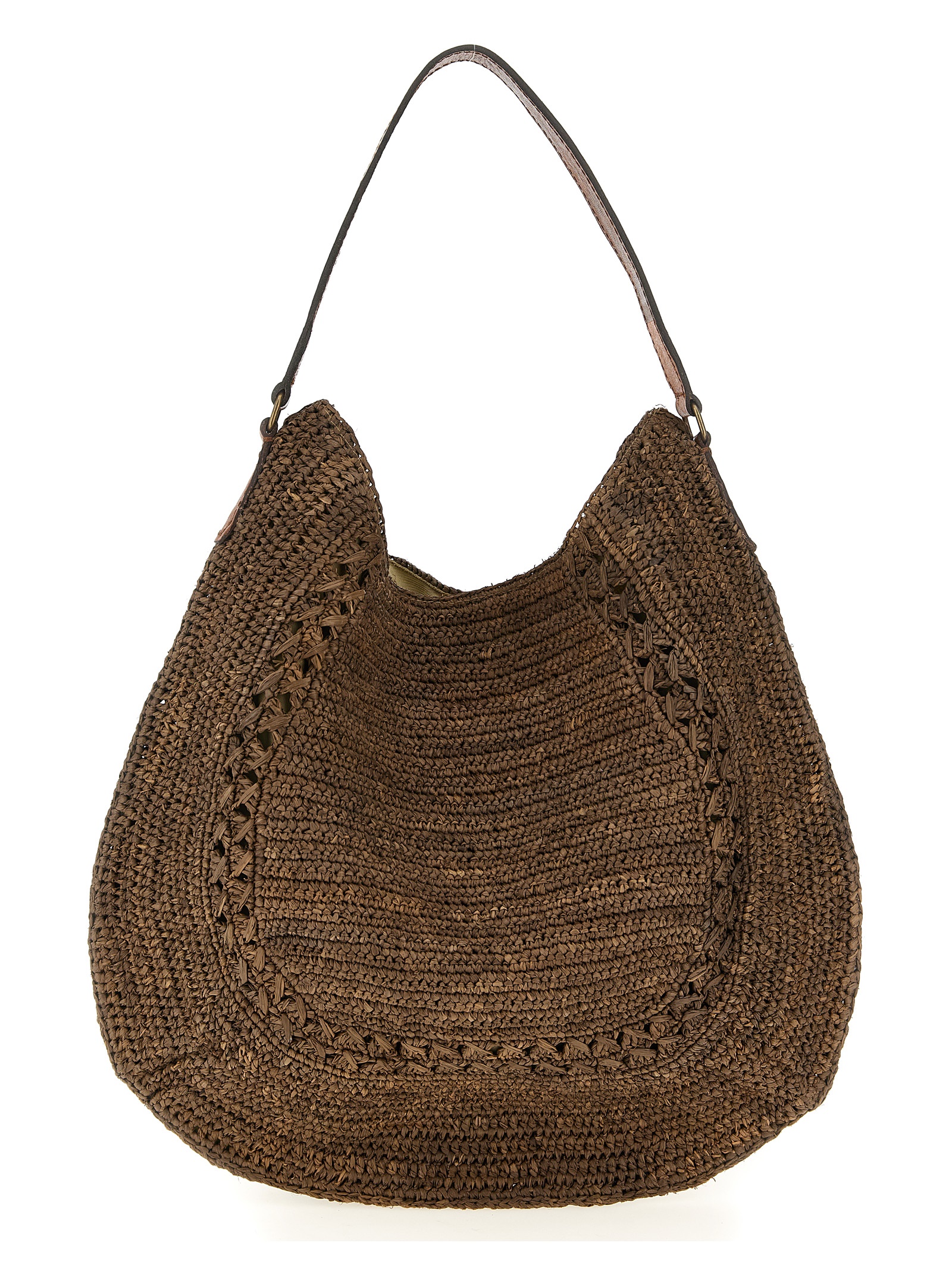 Brown Raffia Shoulder Bag