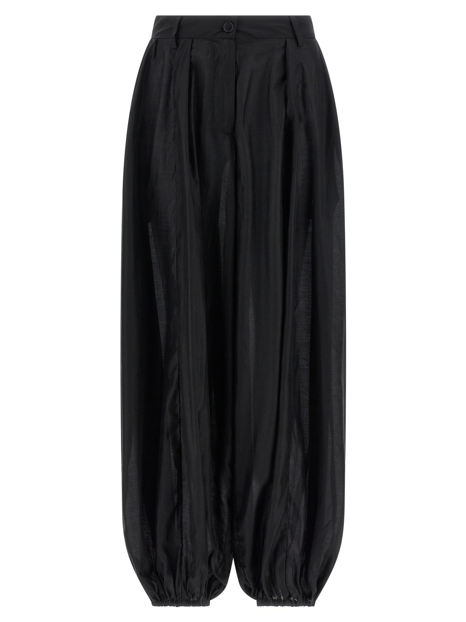 Black Lyocell Casual Pants