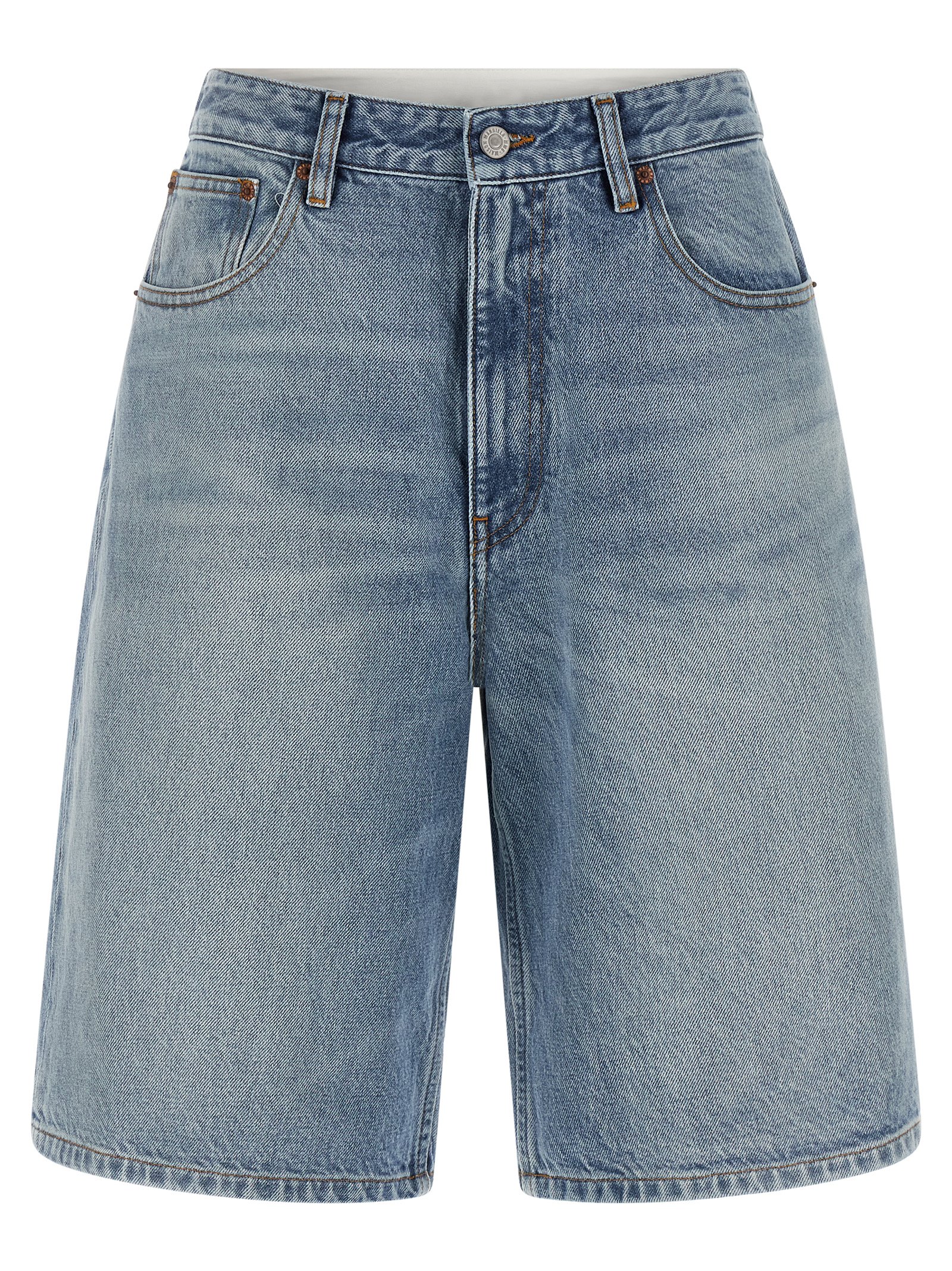 Blue Cotton Bermuda Shorts
