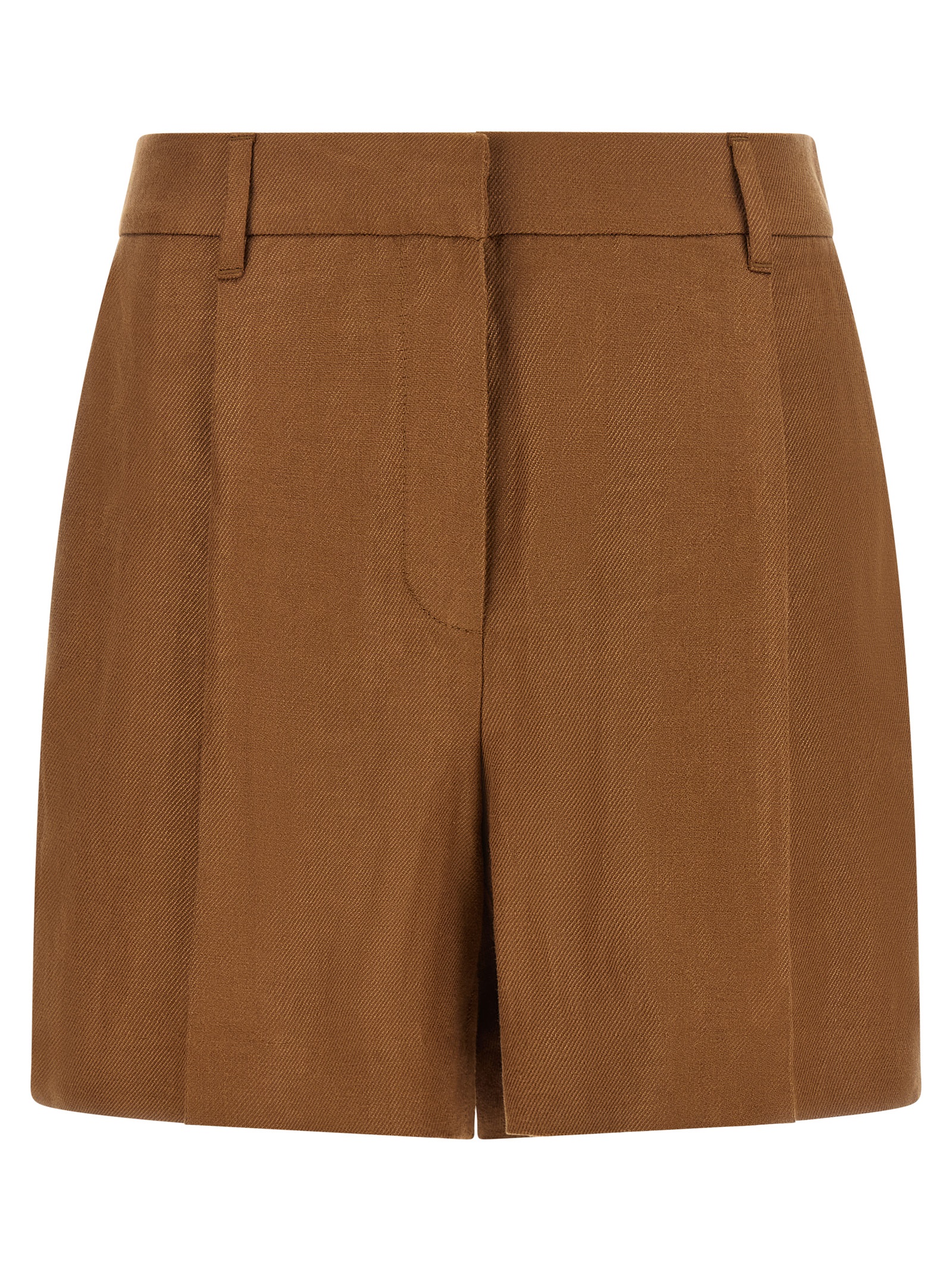 Brown Linen Bermuda Shorts