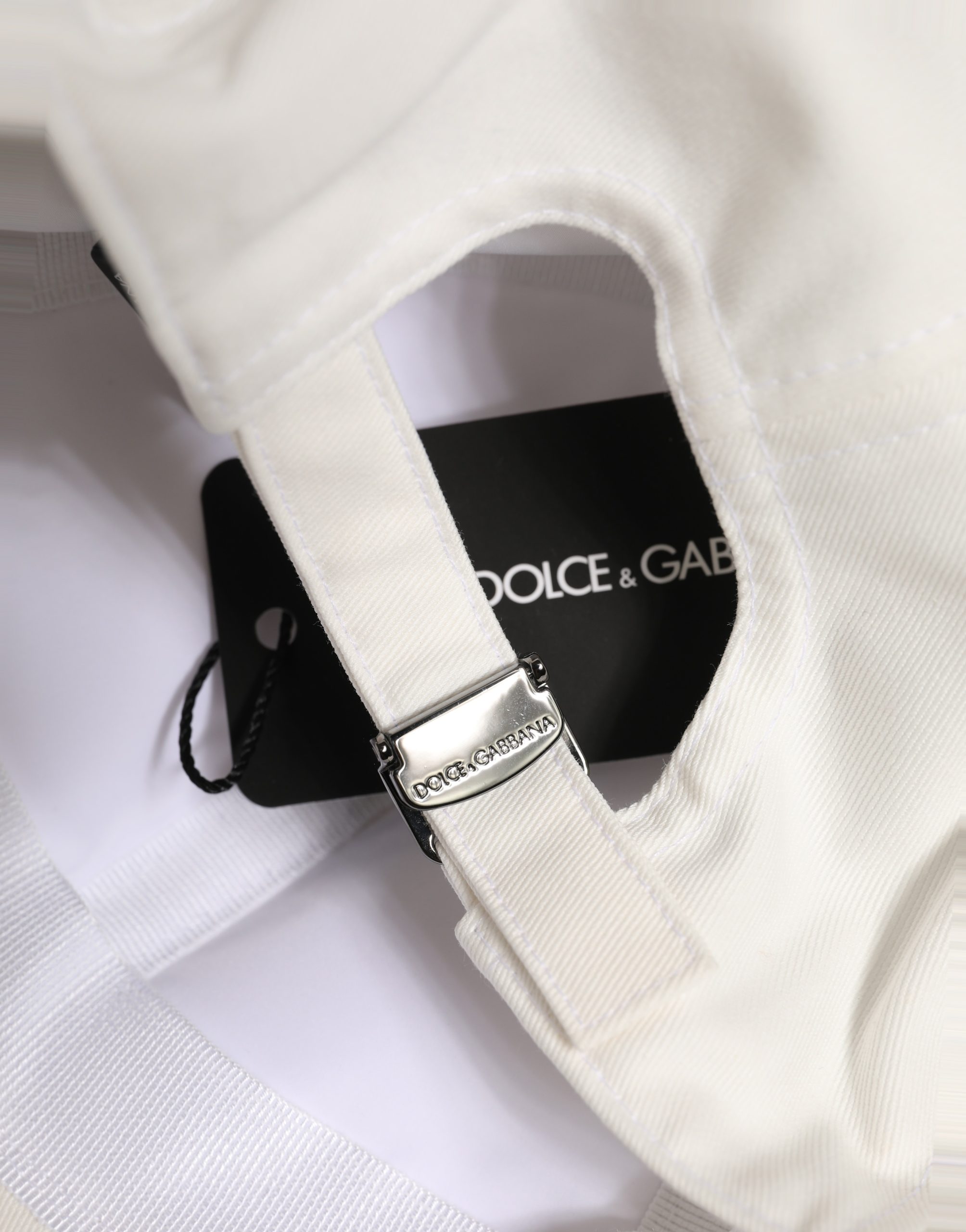 Dolce & Gabbana Men White Cotton 6 Panel Baseball Cap
