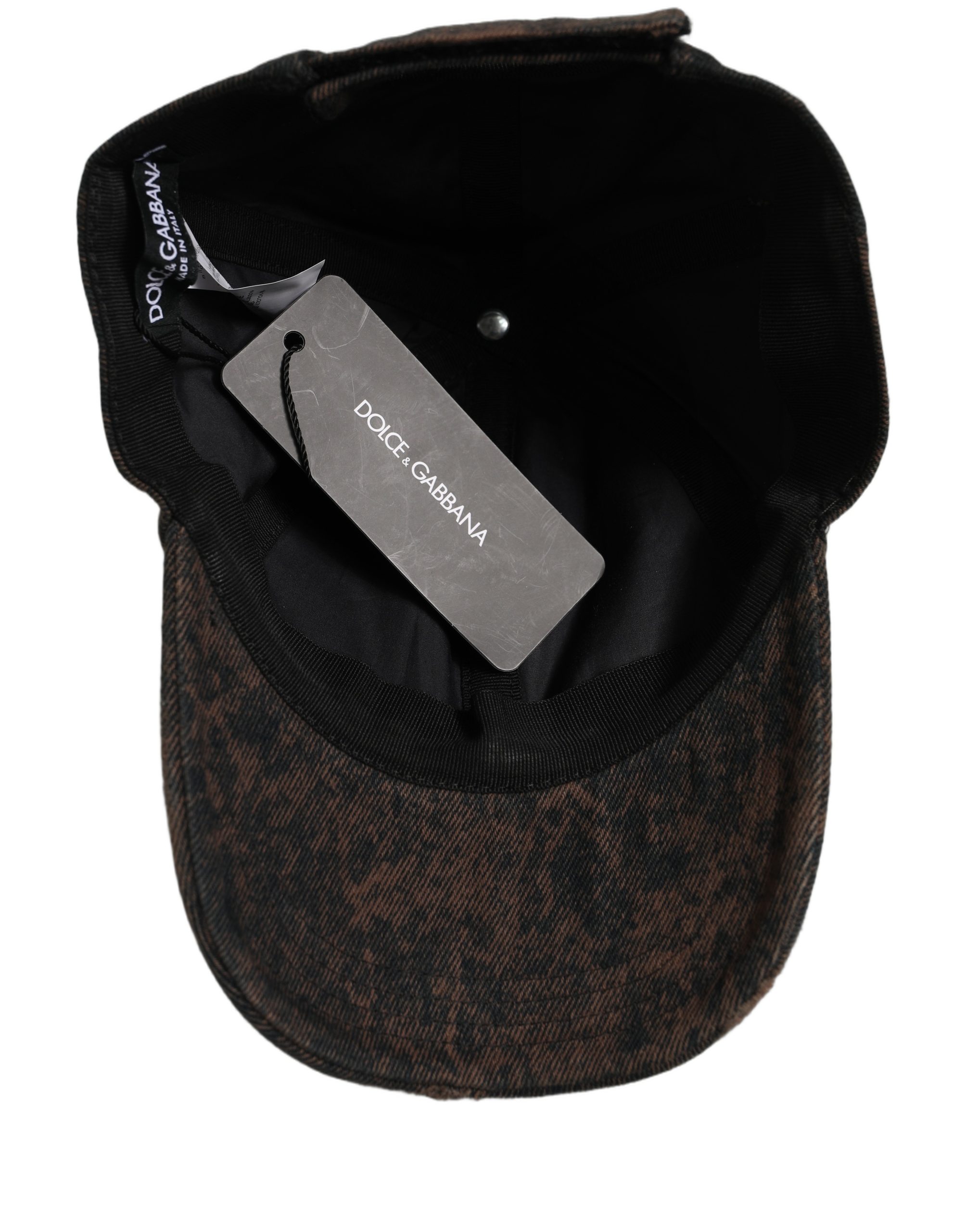 Dolce & Gabbana Men Brown Cotton Distressed Baseball Cap, 58 cm / M – 58 cm / M