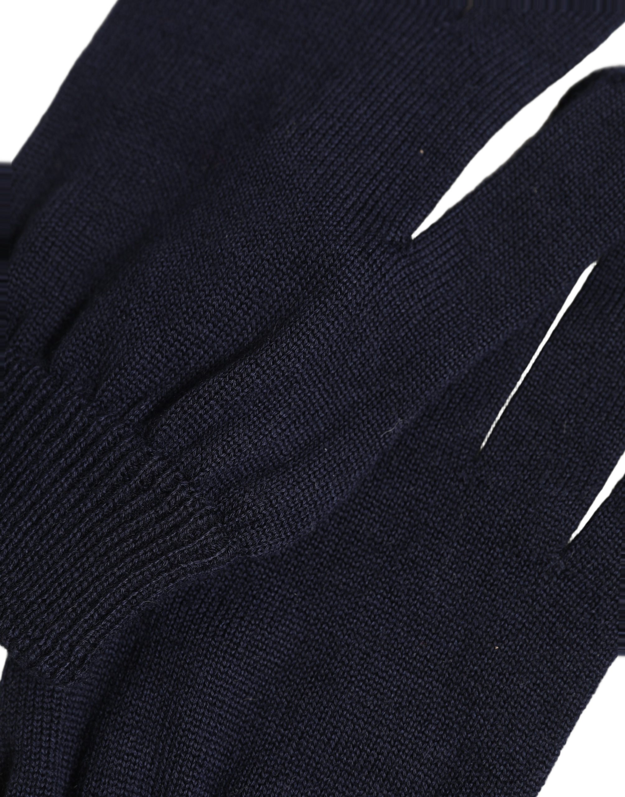 Men Dark Blue Cashmere Knitted Winter Gloves