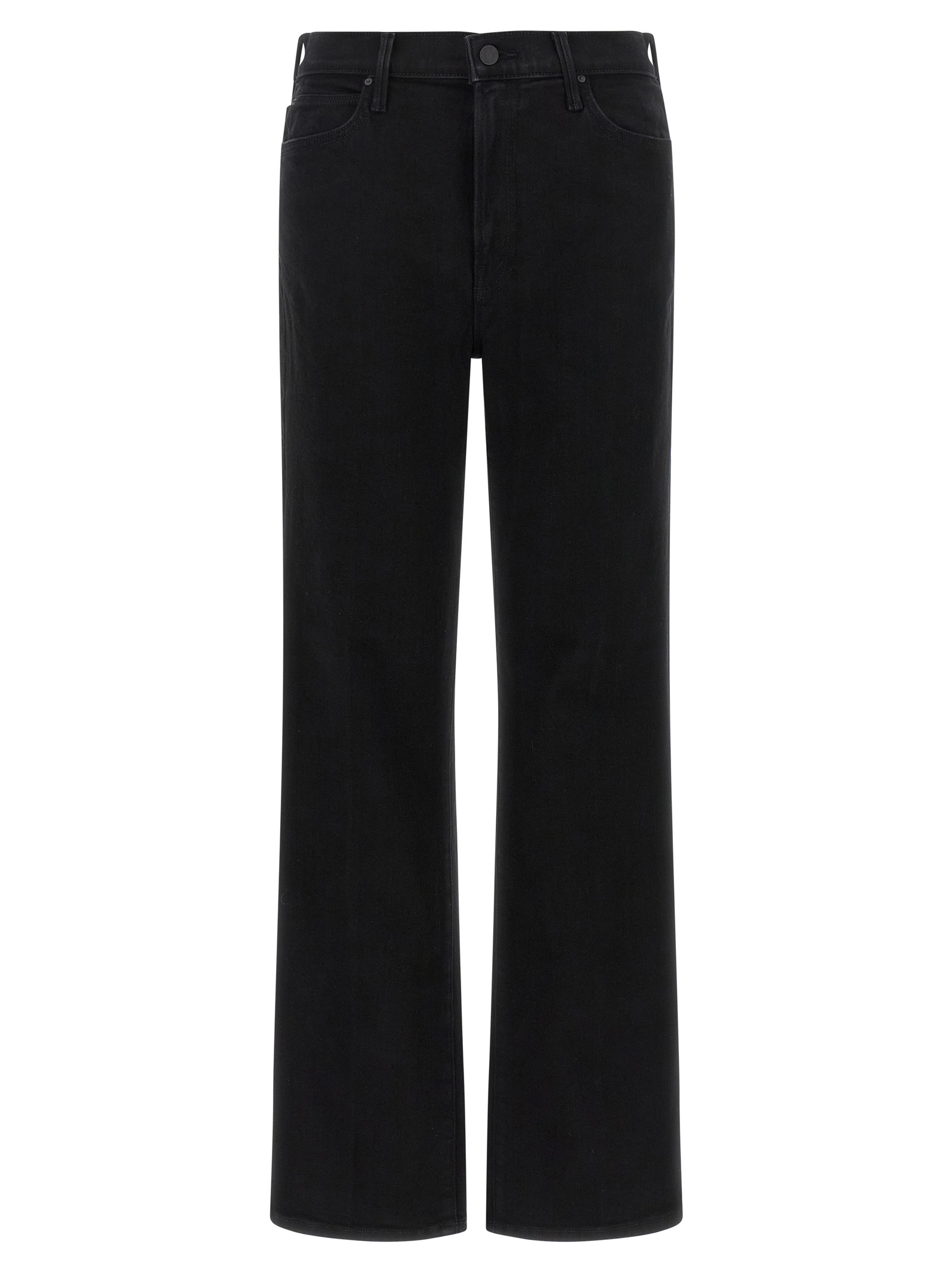 Black Cotton Flared Jeans