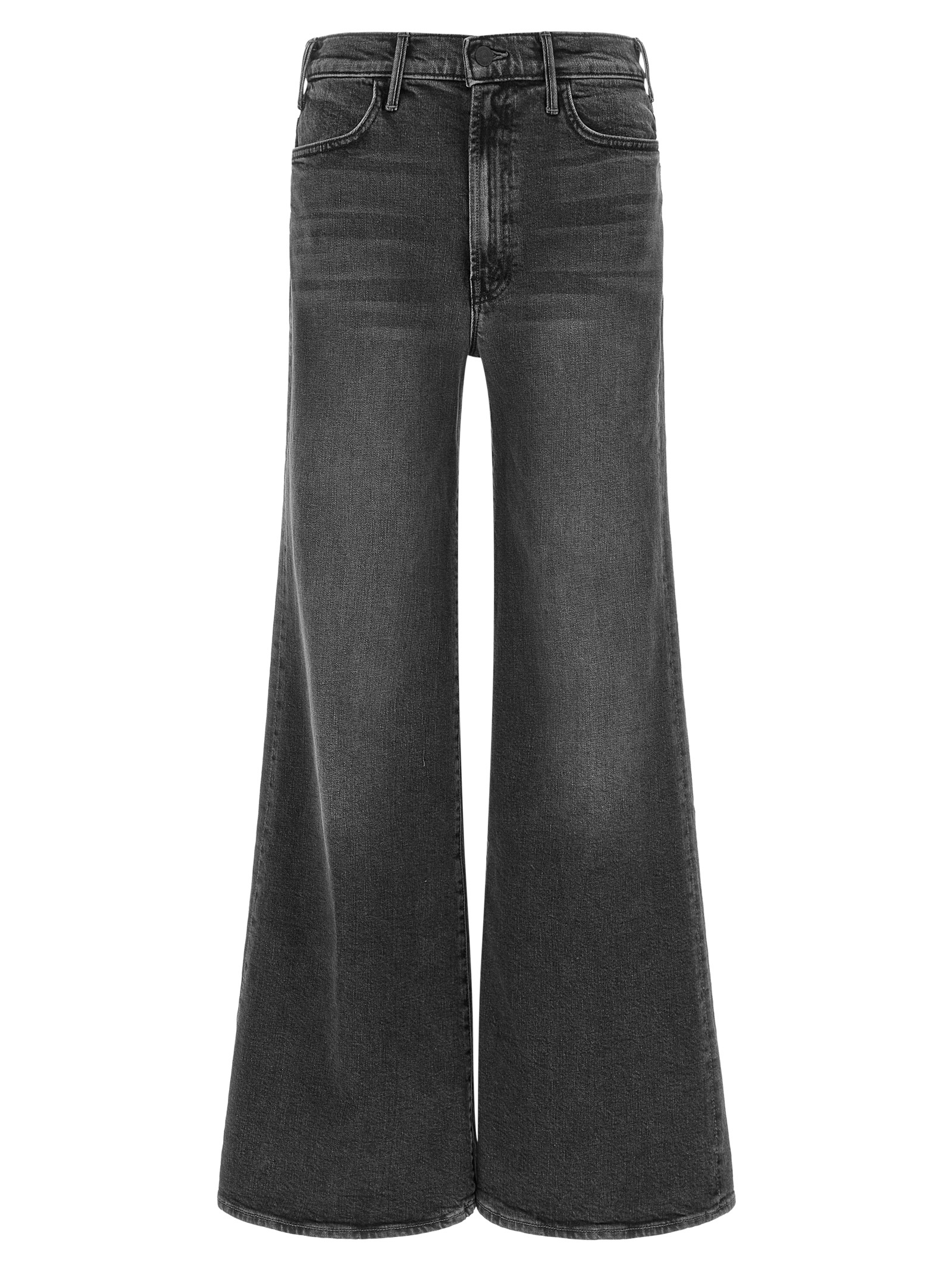 Gray Cotton Flared Jeans
