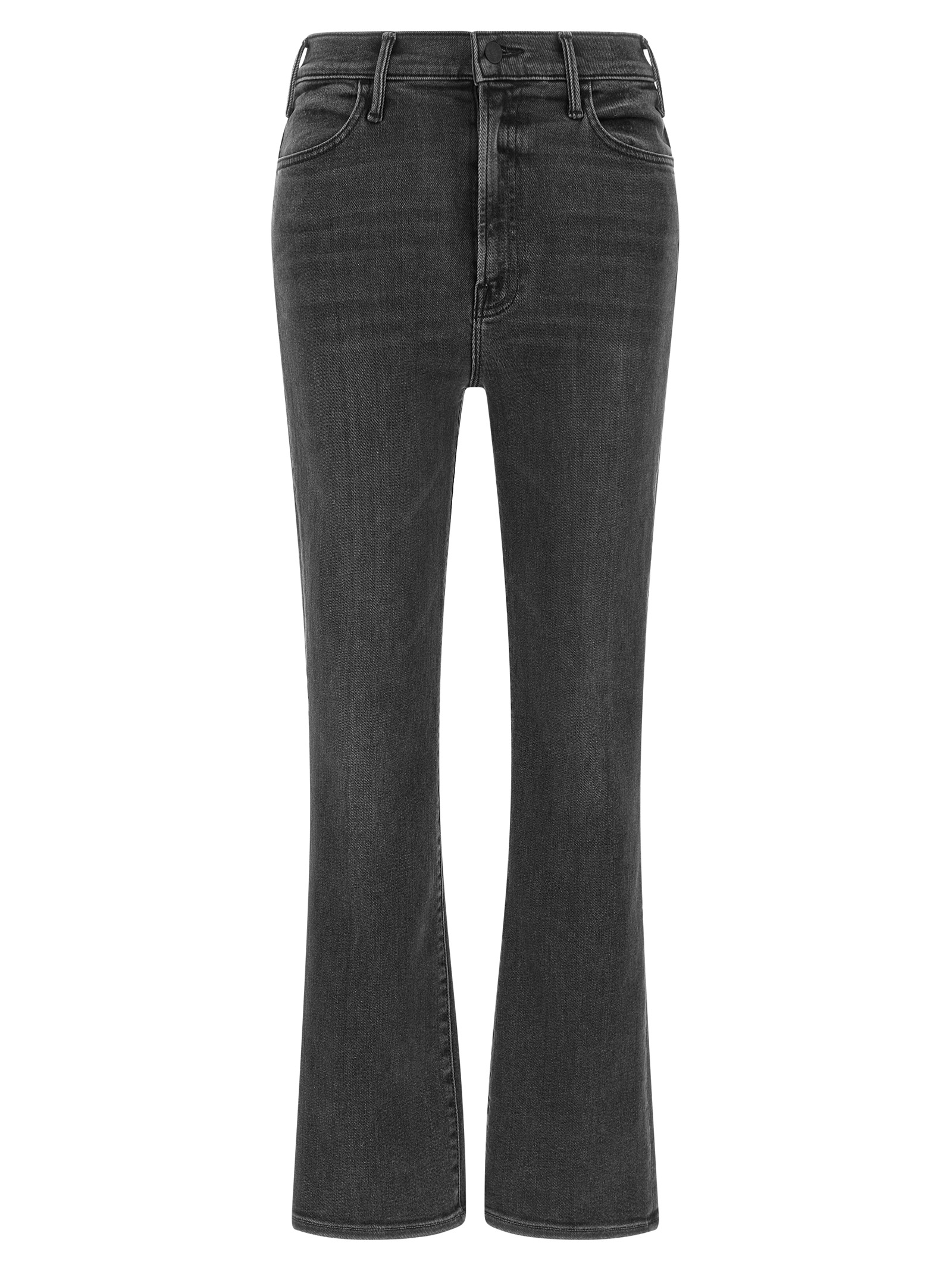 Gray Cotton Flared Jeans
