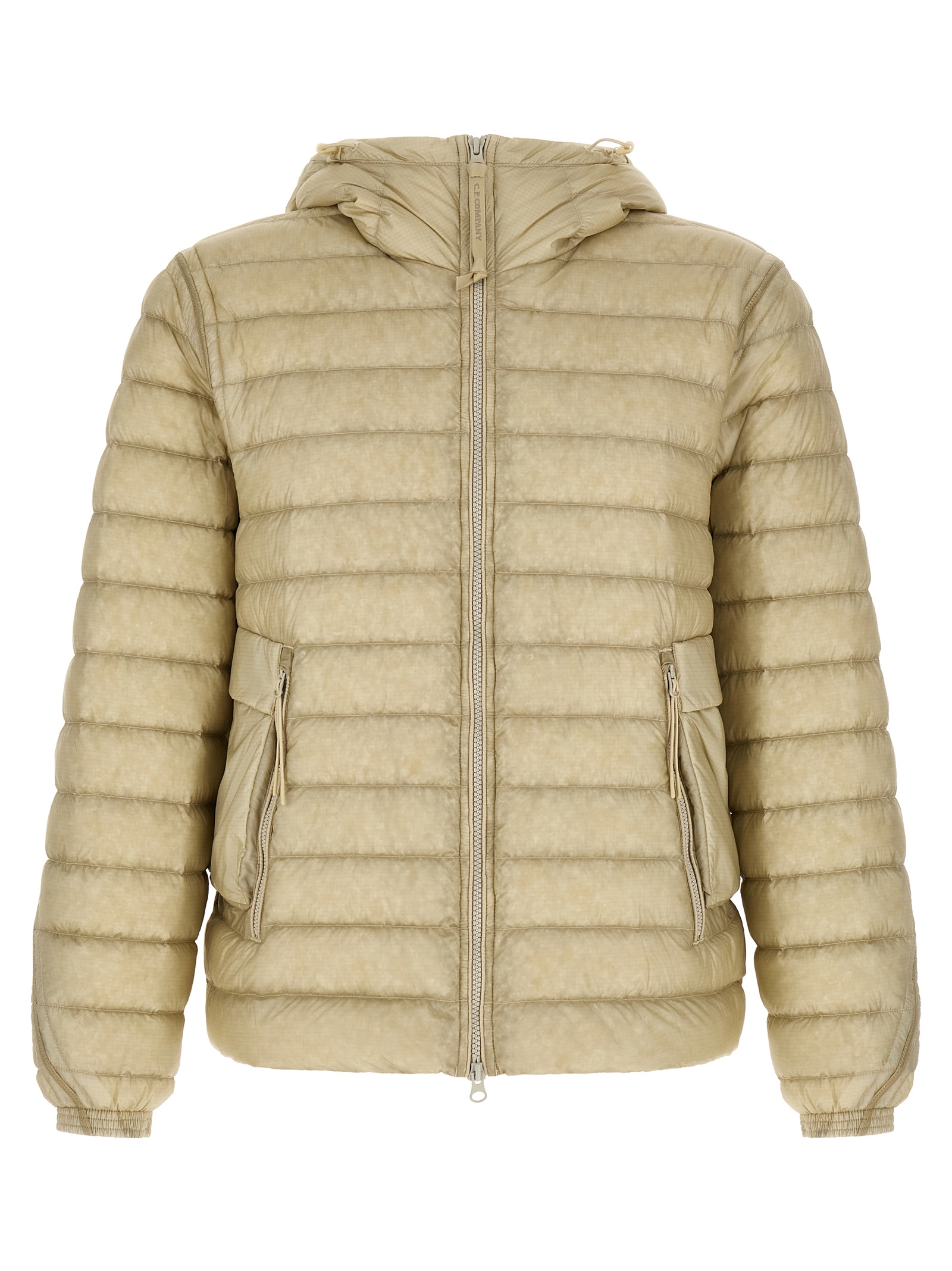 Beige Polyamide Full-Length Jacket