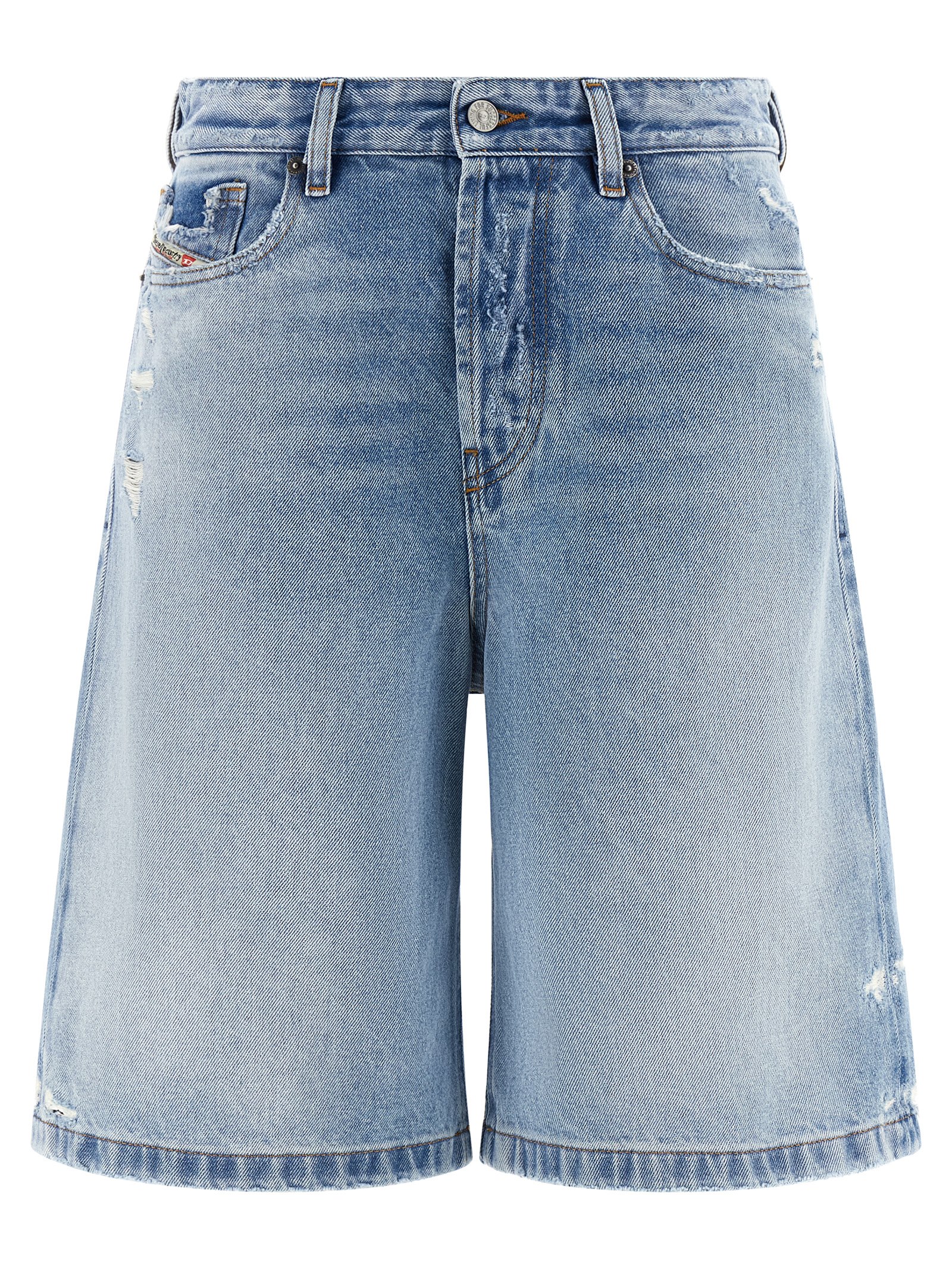Blue Cotton Bermuda Shorts