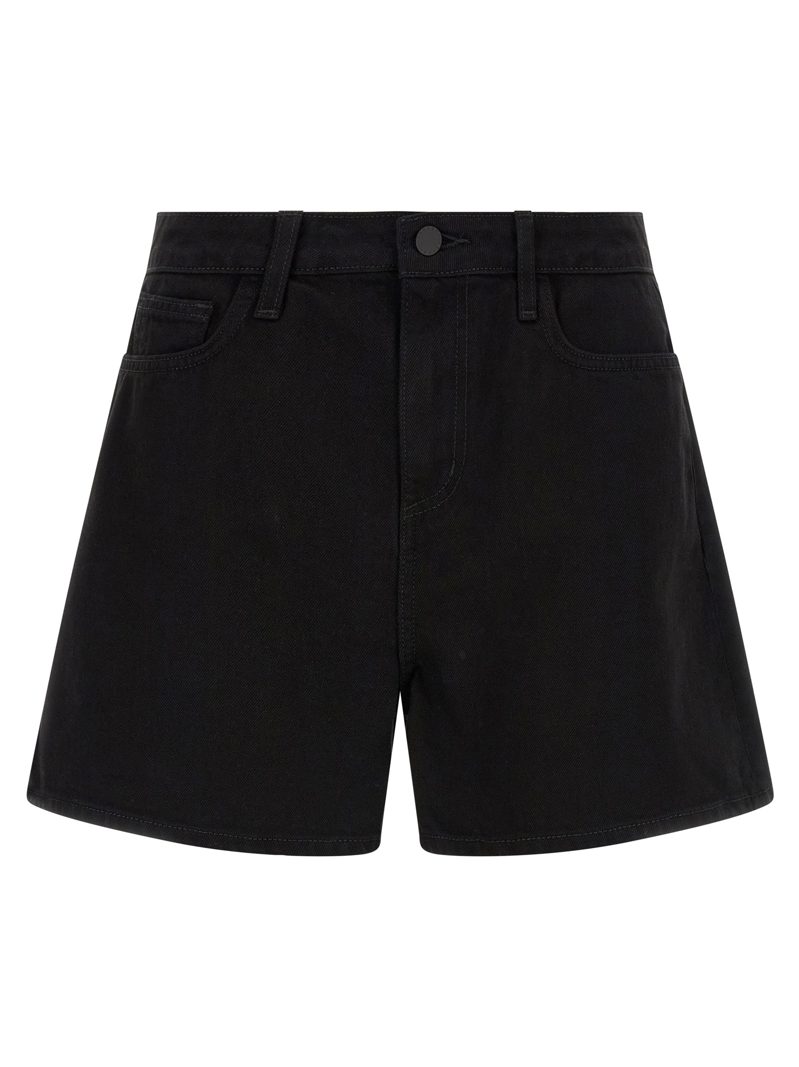 Black Cotton Bermuda Shorts