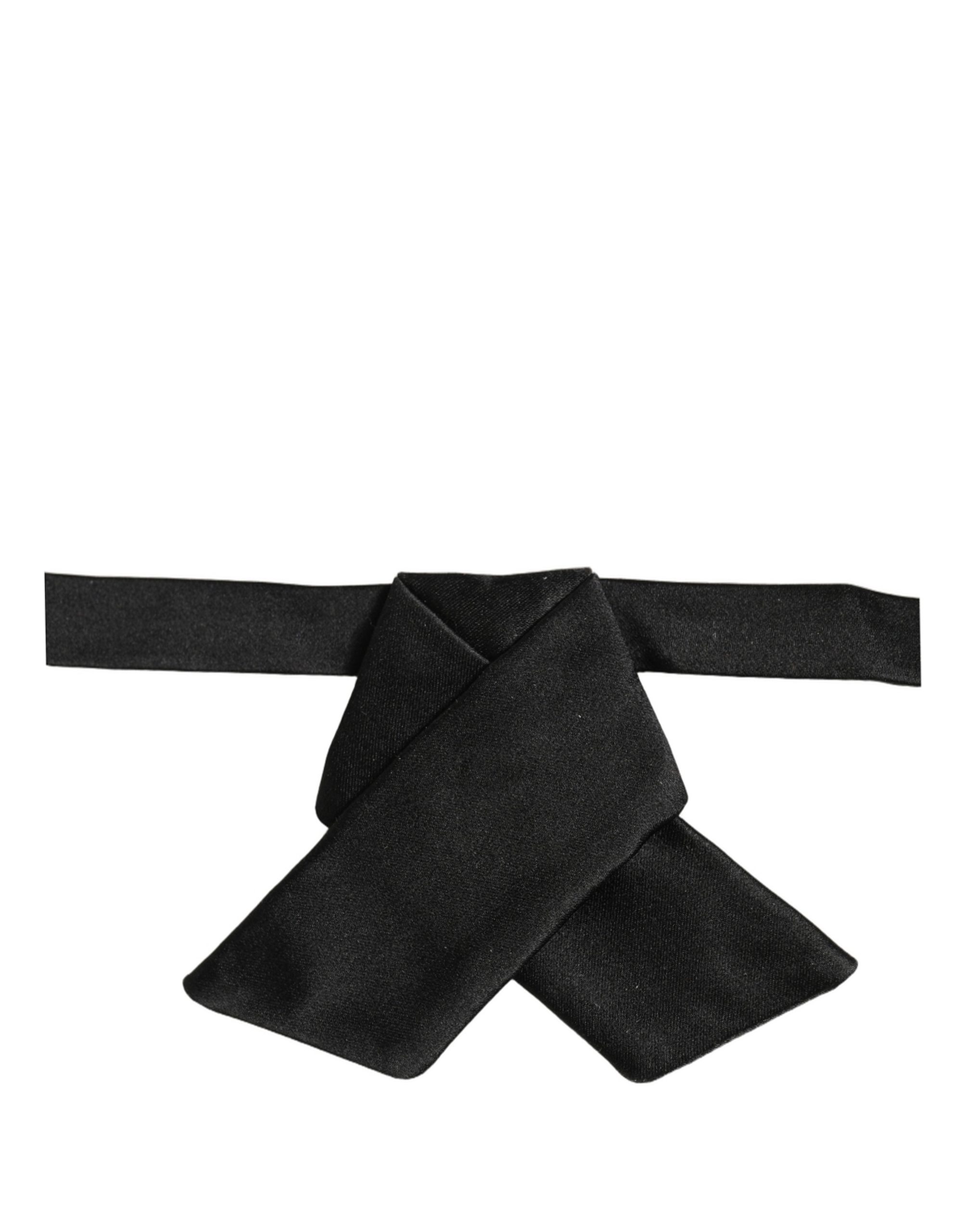 Men Black 100% SIlk Adjustable Neck Papillon Bow Tie