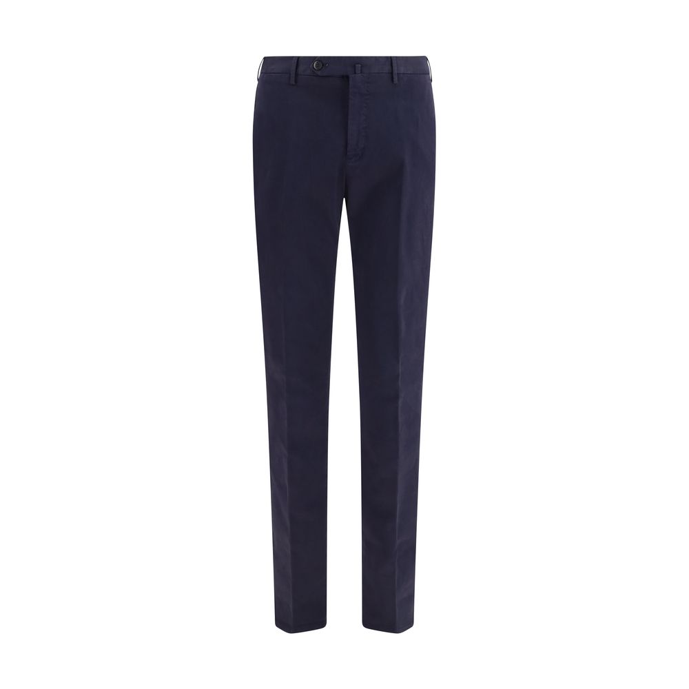 Blue Elastane Casual Pants