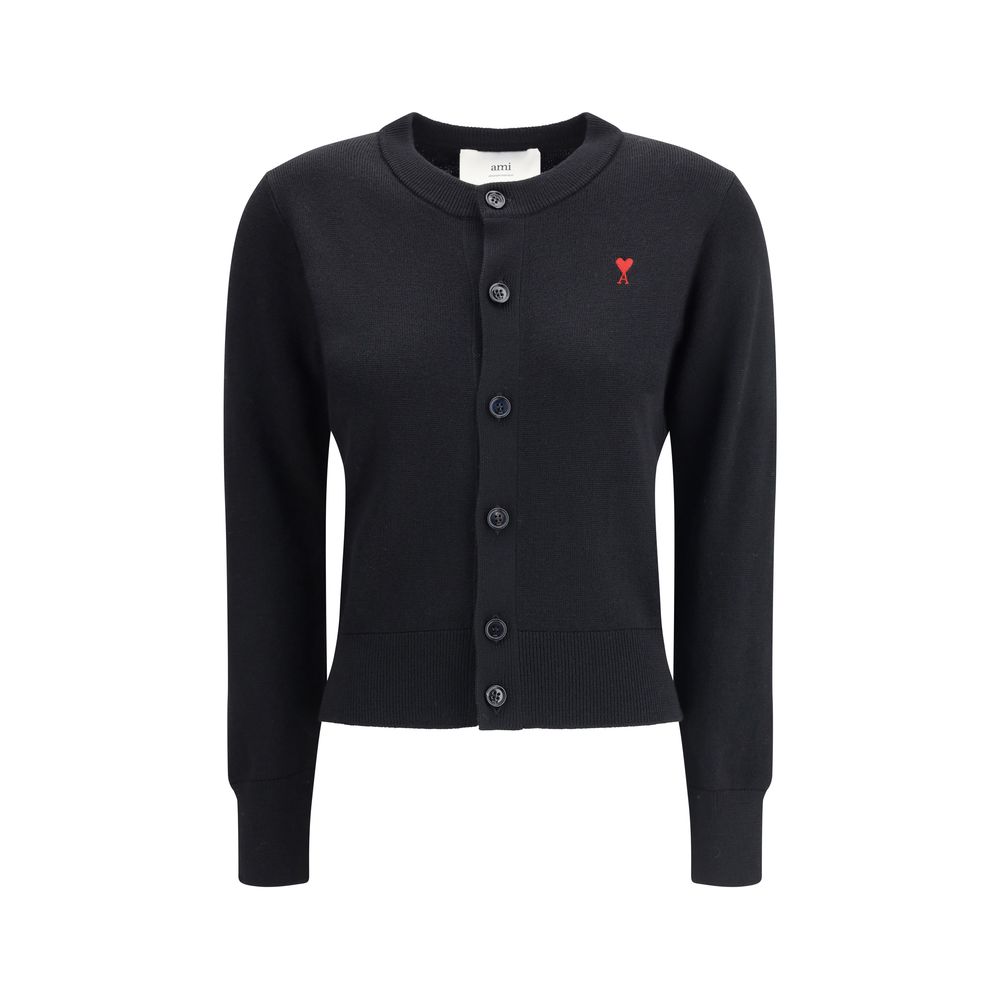Black Merino Wool Cardigan