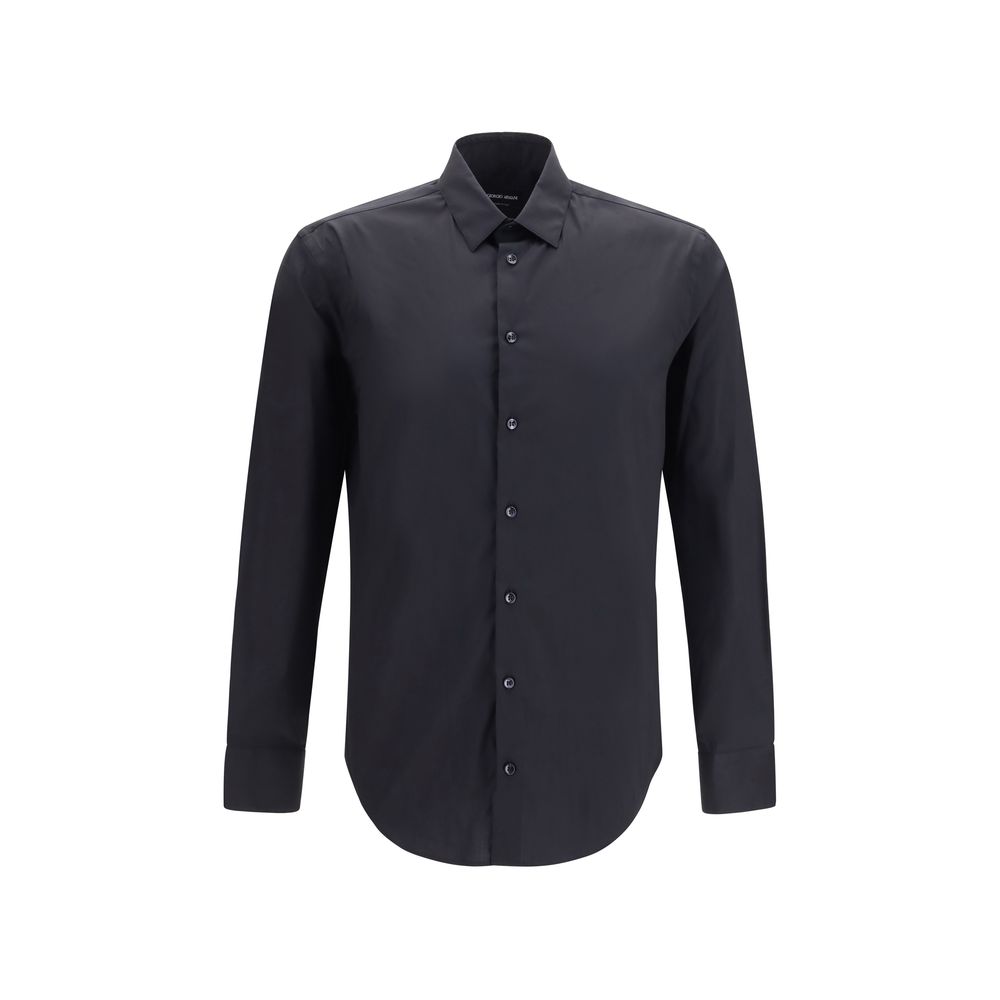 Black Cotton Dress Shirt