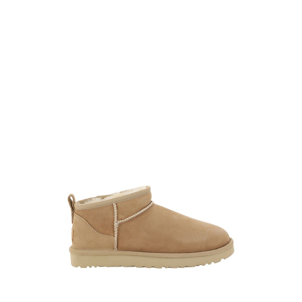 Beige Suede Leather Ankle Boots