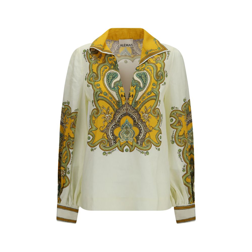 Beige Linen Pattern Shirt