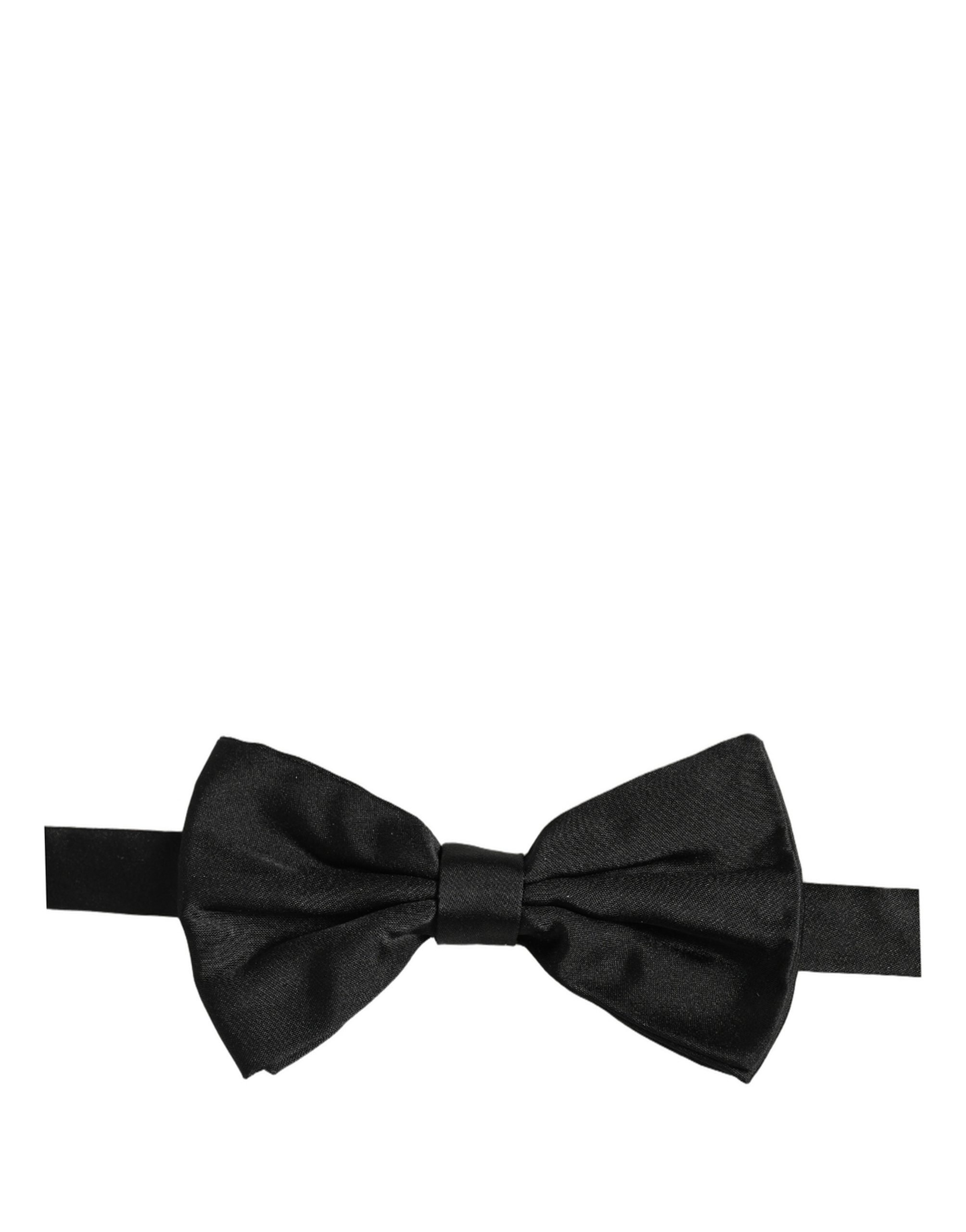 Men Black 100% Silk Adjustable Neck Papillon Bow Tie